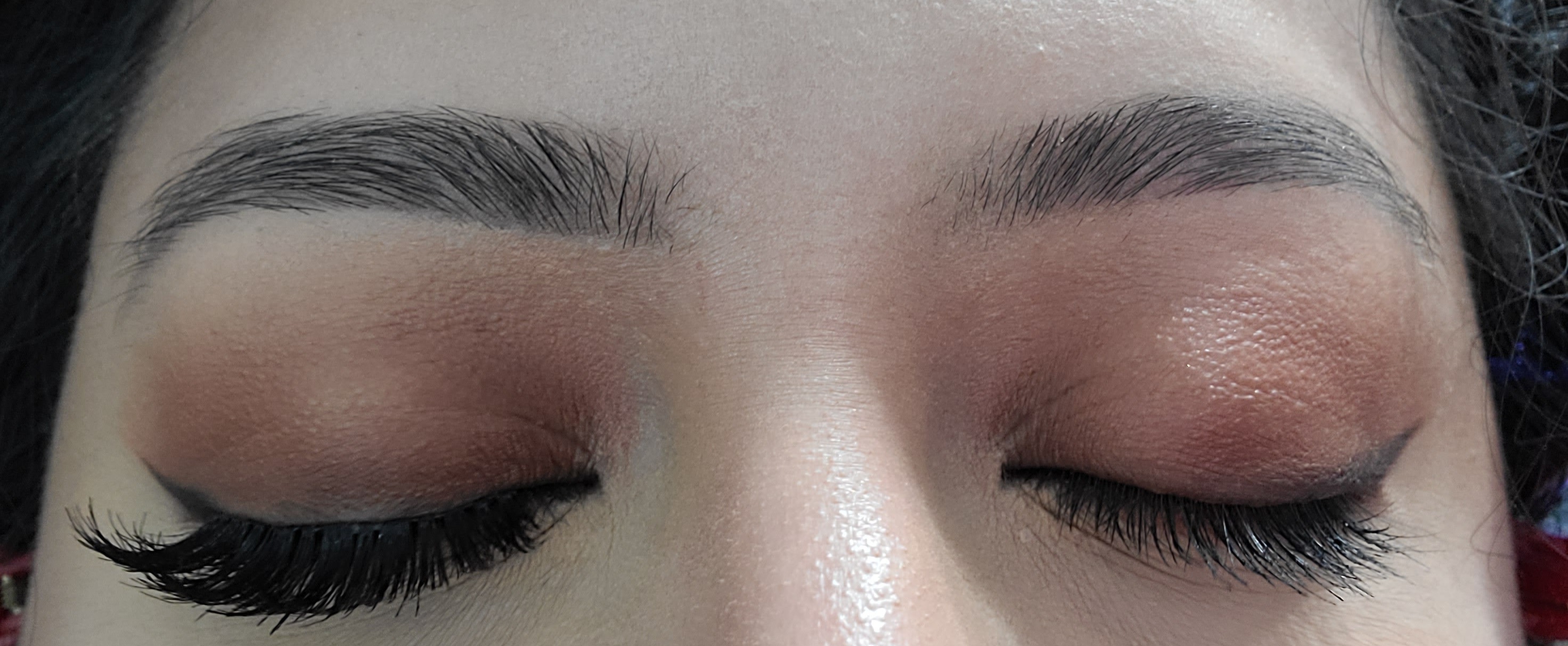 Lash application on one eye