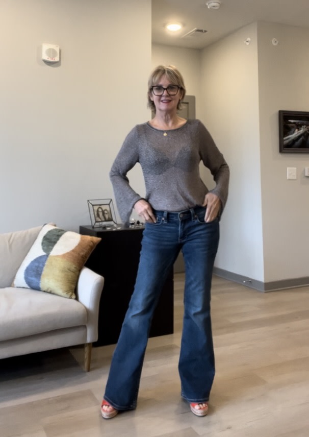 DEBRA LOVES WEARING HER LUCKY LOW RISE FLARES - FEELIN' LUCKY