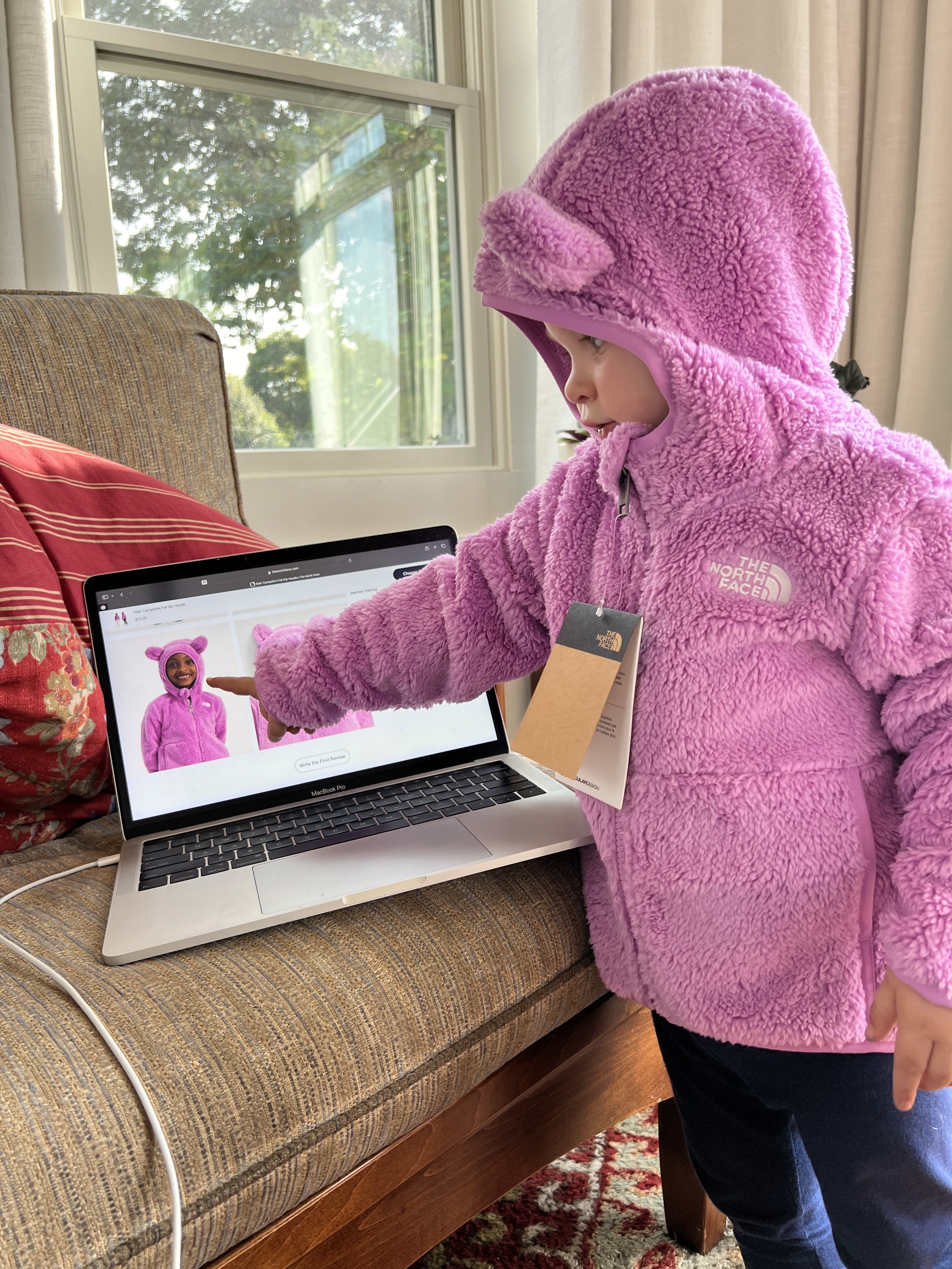 When it was delivered, I showed her TNF website