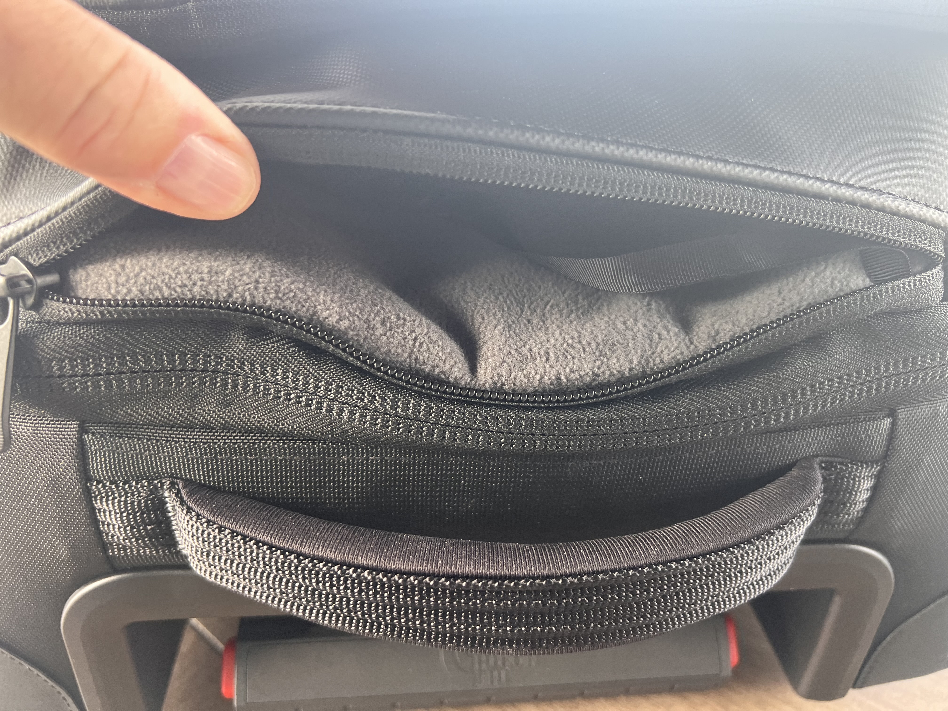 Small cushioned pocket for valuables