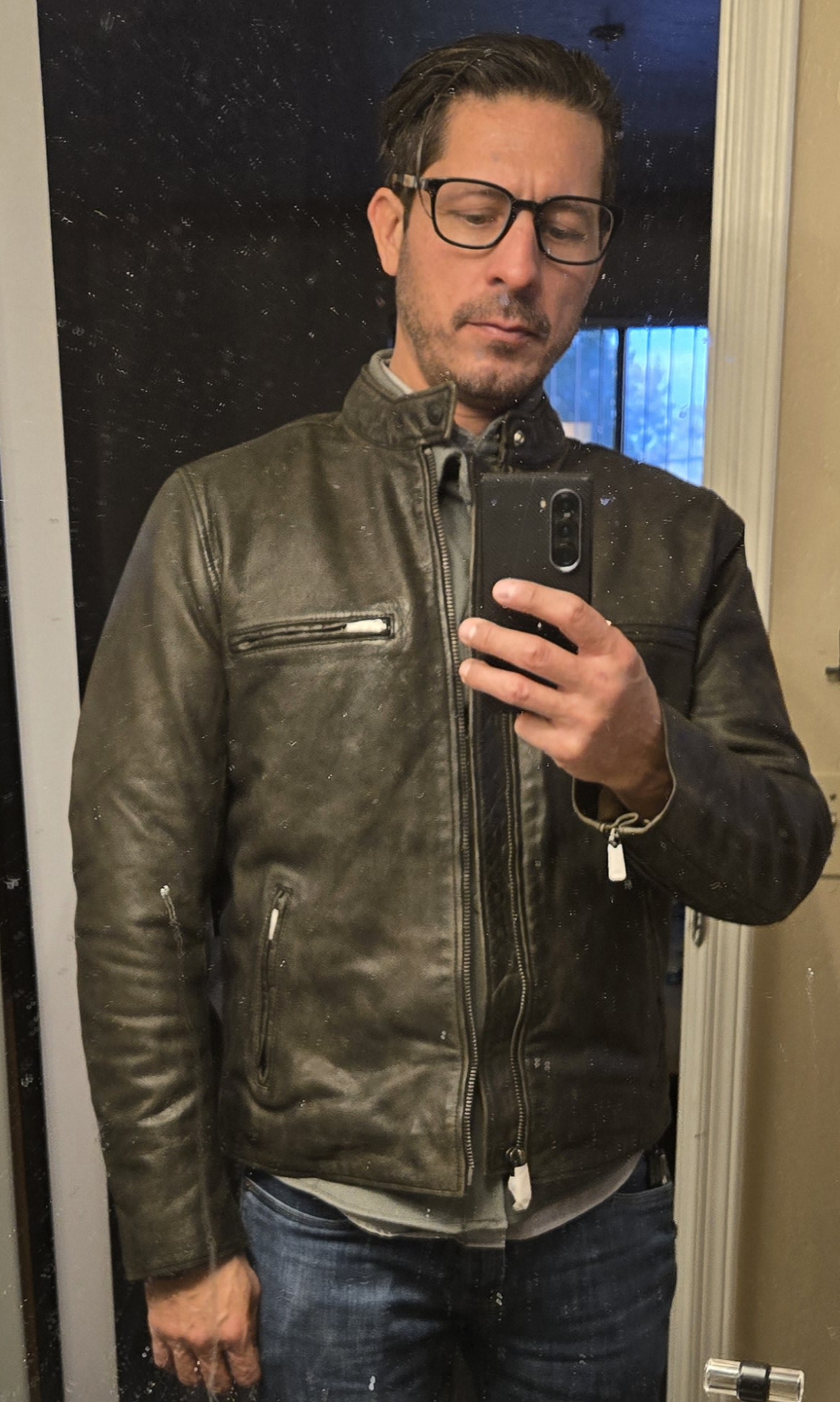 Lucky Brand Men's Washed Leather Zip-Front Bonneville Jacket - Macy's