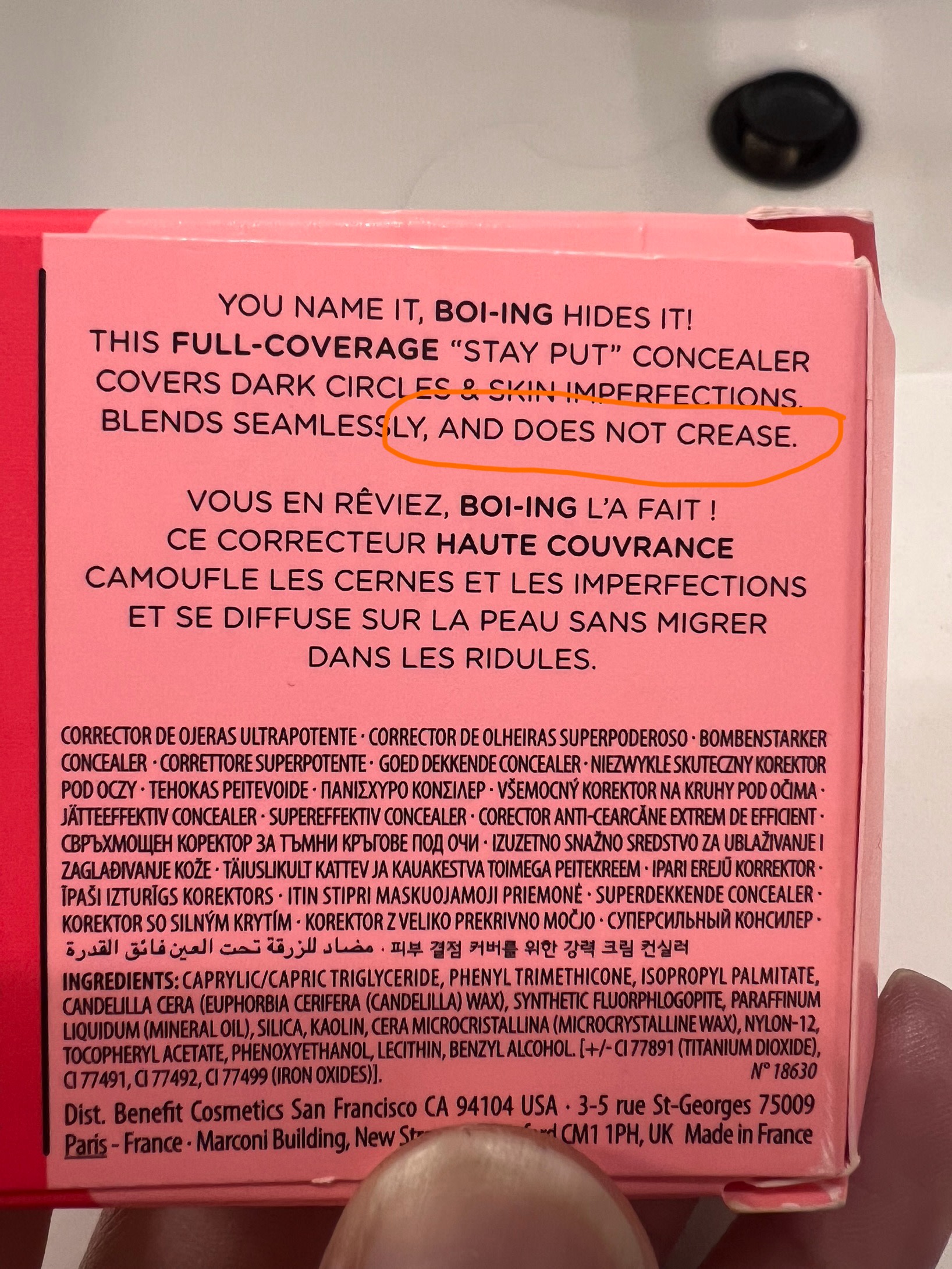 "Does not crease" YES IT DOES crease!!