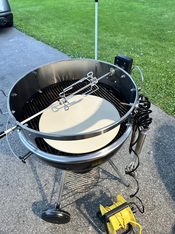I have purchased the Vortex for the Weber Kettle and my wife purchase the pizza oven/rotisserie attachment for me for my birthday!! Love them both.