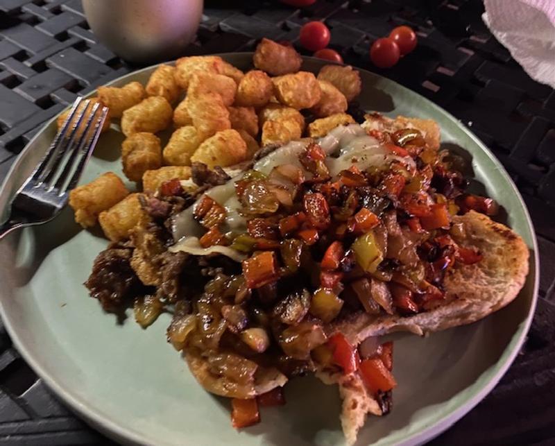 Learned later that tater tots can be smashed and griddled perfectly