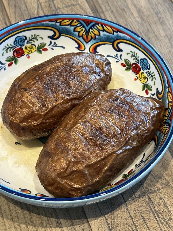 Nothing like olive oil coated smoked whole potatoes