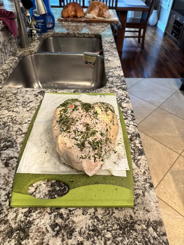Breast roasts bone in. Not butterflied, no back in.