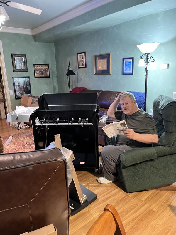 Forced to assemble indoors because of rain