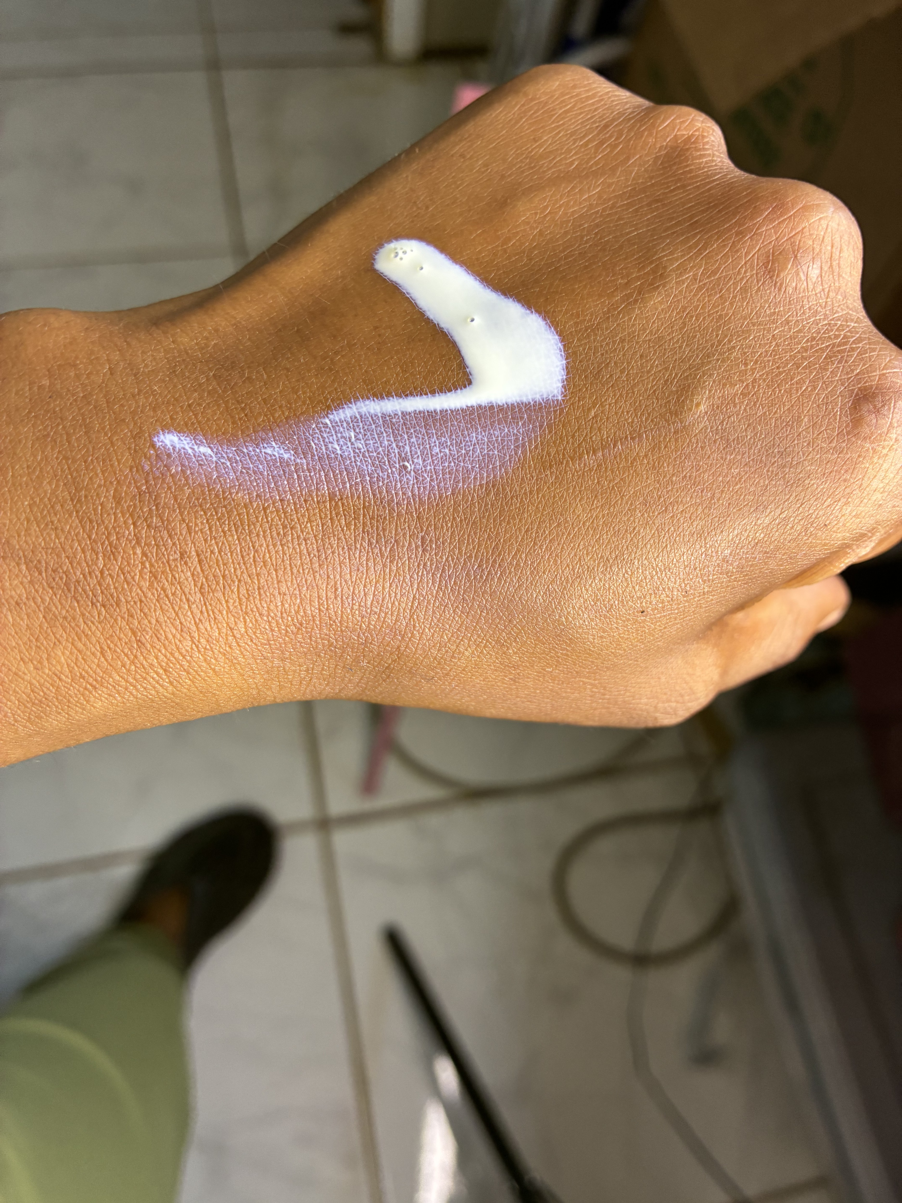 This show the consistency and then transitions into the spread of the product