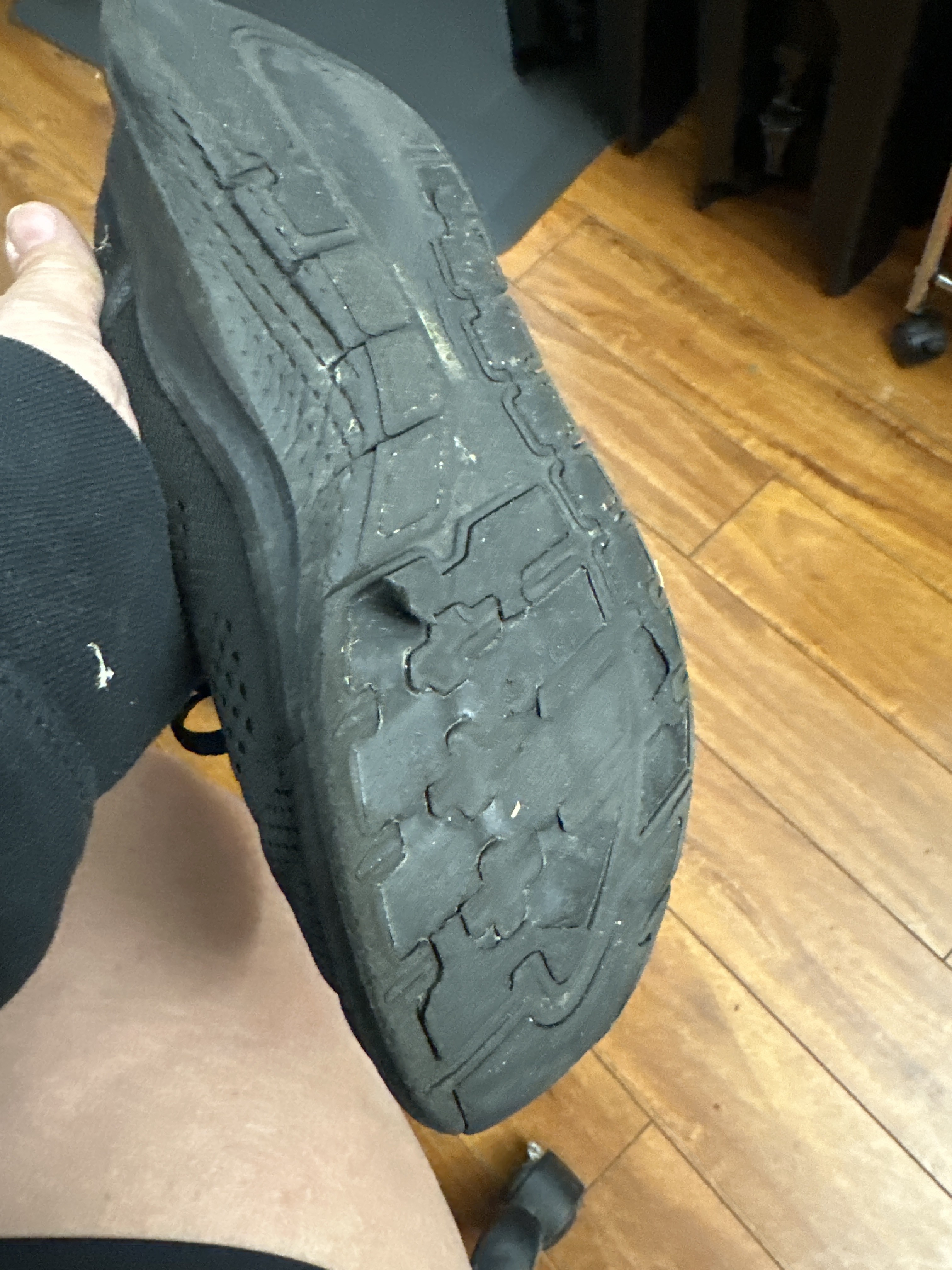 Bottom, literally peeling off