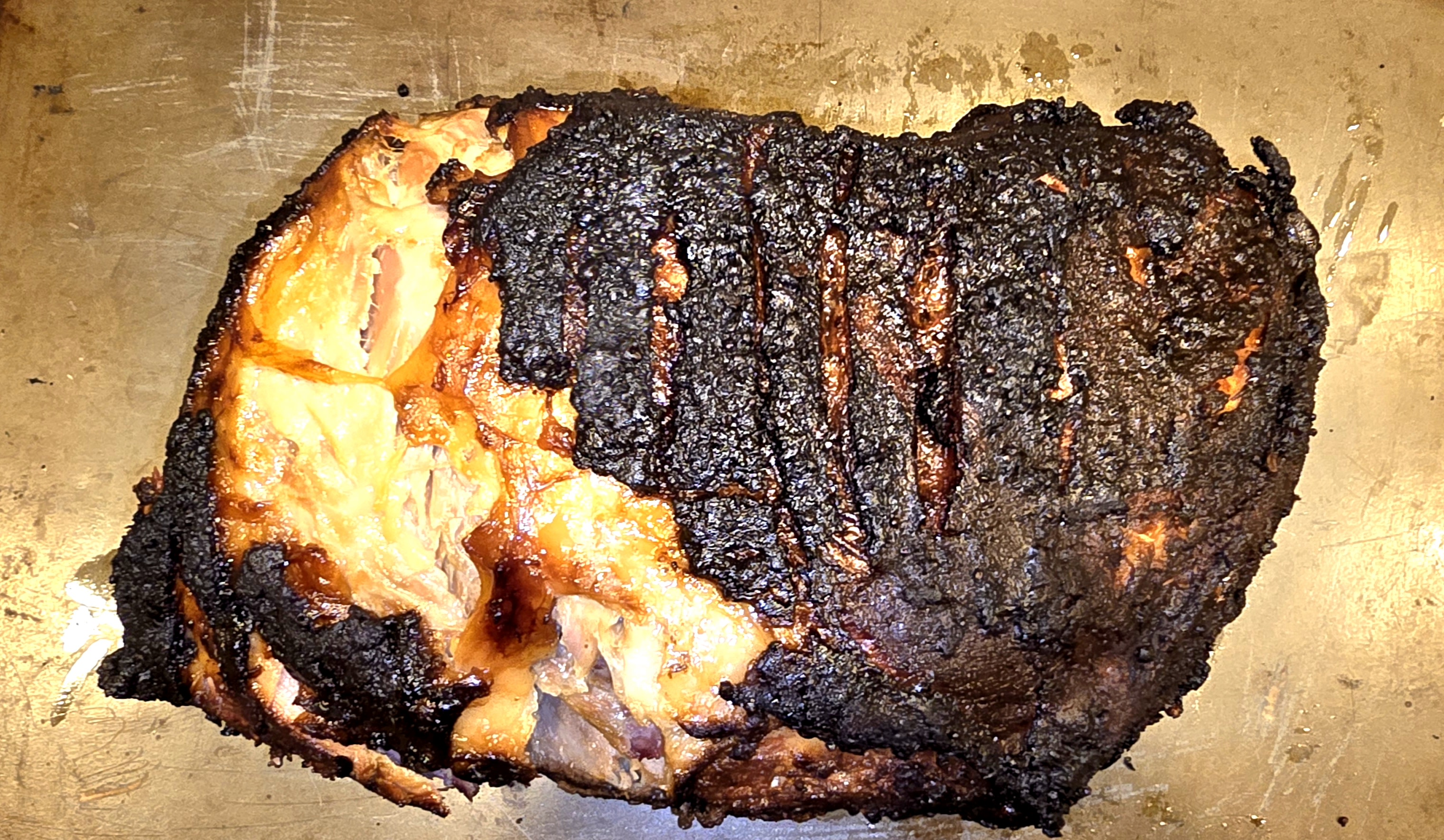 9 pound pork shoulder bone in 12 1/2 hours, 6 hrs open when it reaches 17 degrees I wrapped it in butcher paper. spraying w/apple juice every hour after 2 hours in,  225 degrees