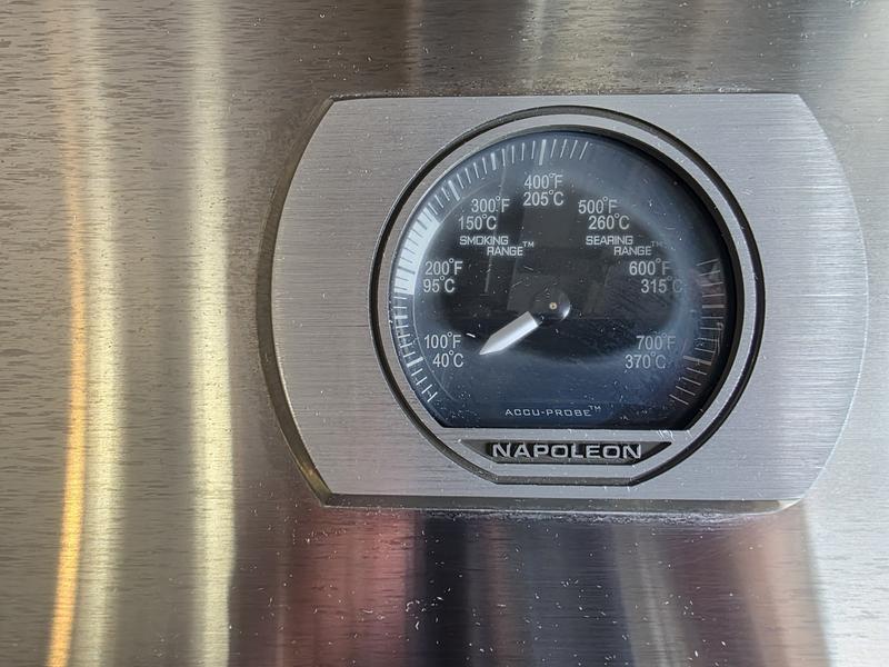 This has been used 7 times and been stored under a cover. Granted napoleon has sent me a new thermometer, front rail kit with stickers, a new knob for one cracked & a new warming rack. Concerned I might have gotten a lemon