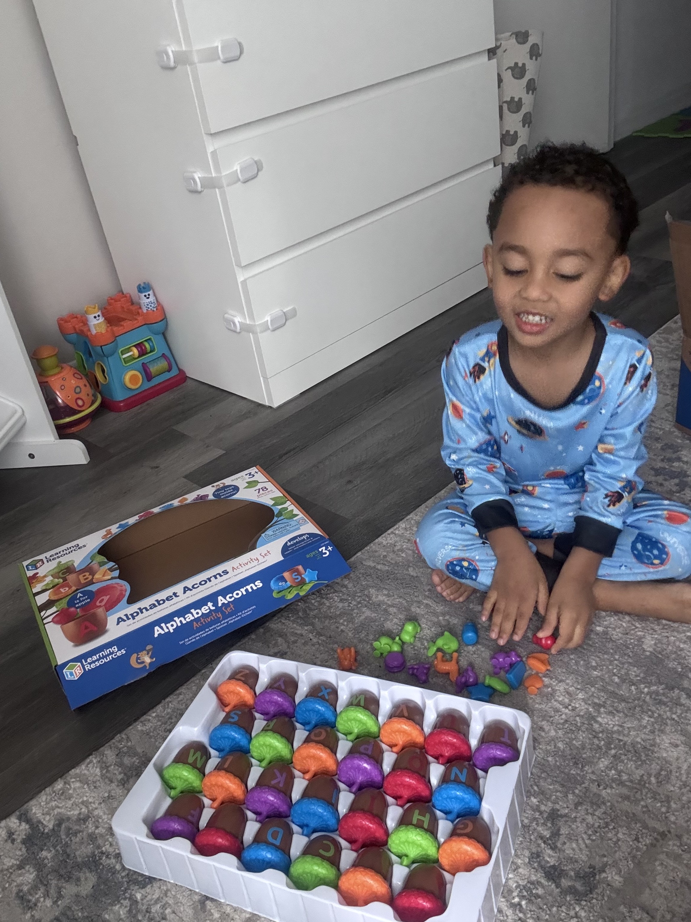 My 3-year-old having so much fun learning the alphabet with this set