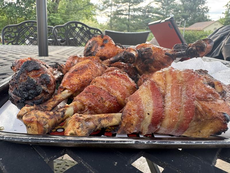 The Bacon-wrapped Legs Came Out Crispy