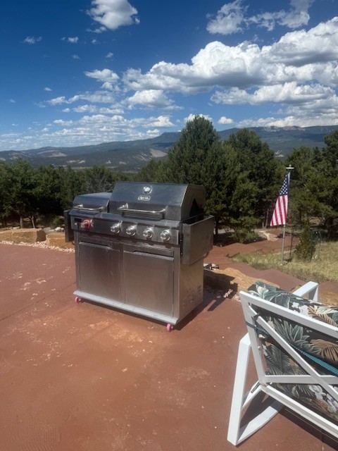 Cooking on our patio in the mountains