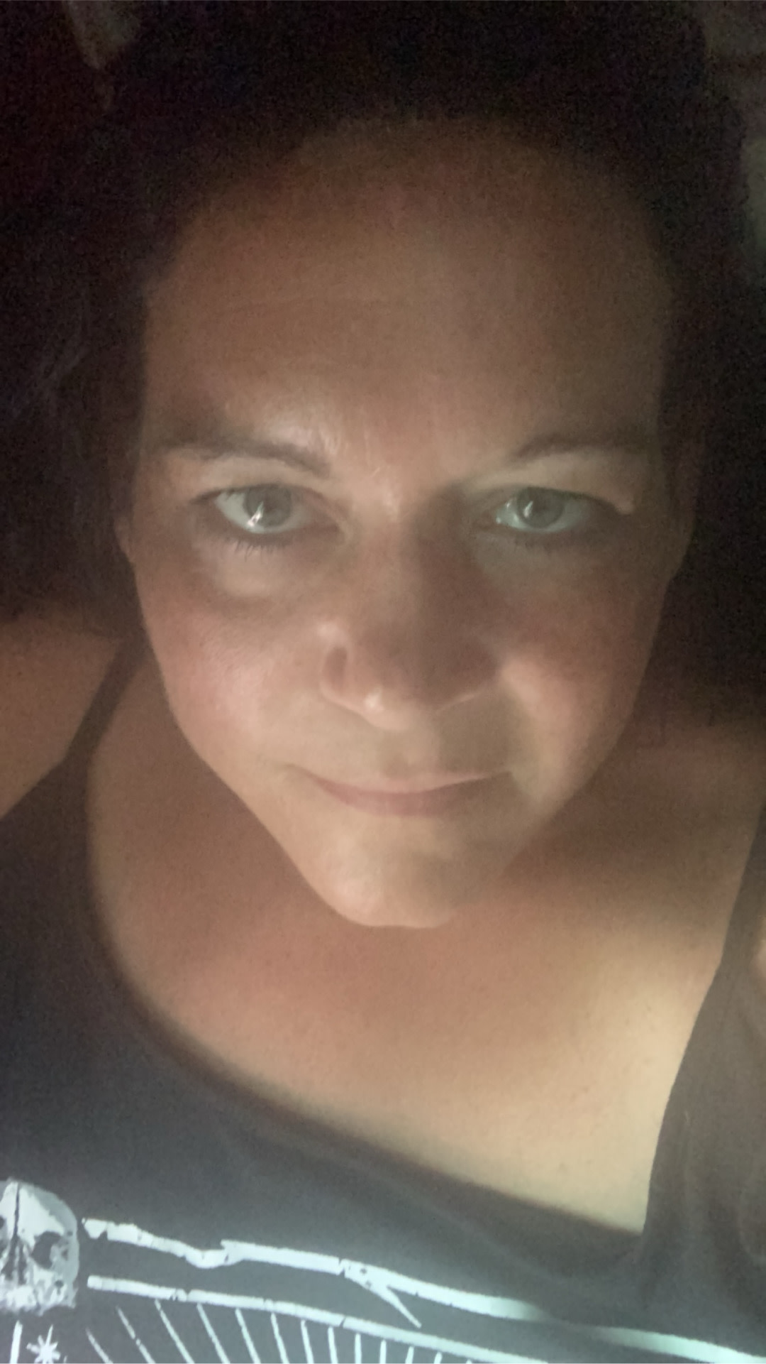 Face after sweating profusely and did not transfer