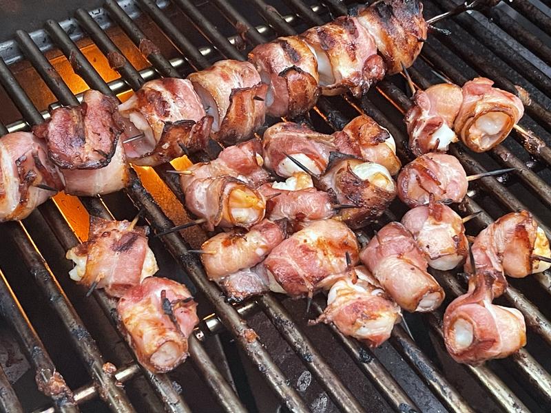 It is perfect for steaks, burgers, and chicken. And sometimes you want to be a little fancier. Double smoked bacon wrapped jumbo scallops.