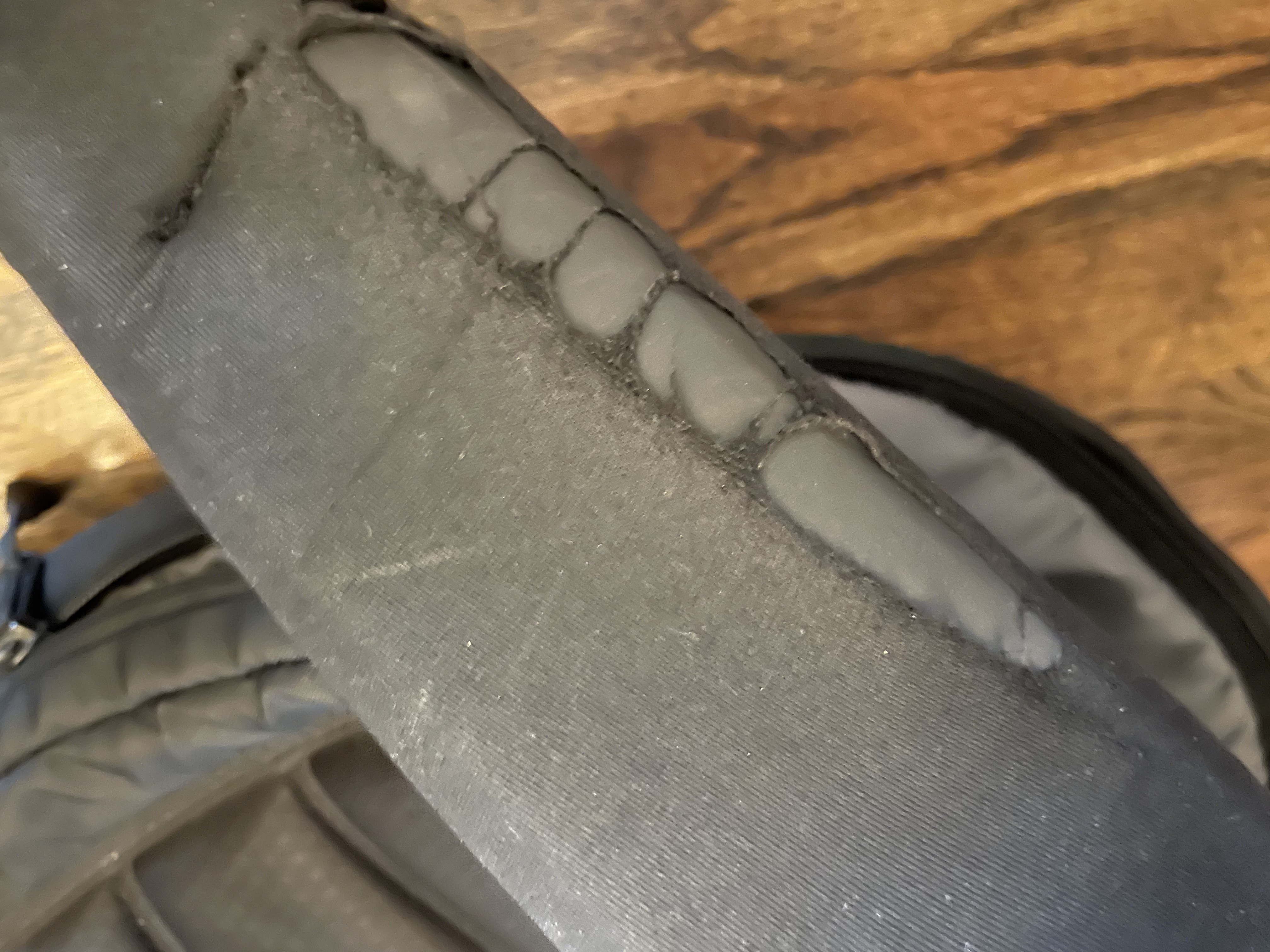 Thin fabric on the inner strap breaks down quickly.