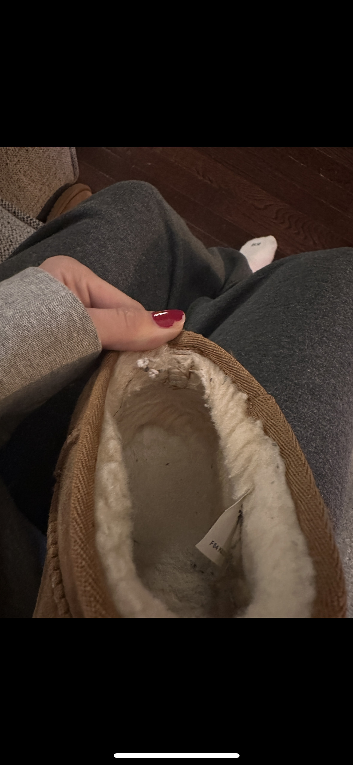 Fuzz completely rubbed off and disappeared?? Also causes pain in heel without high socks