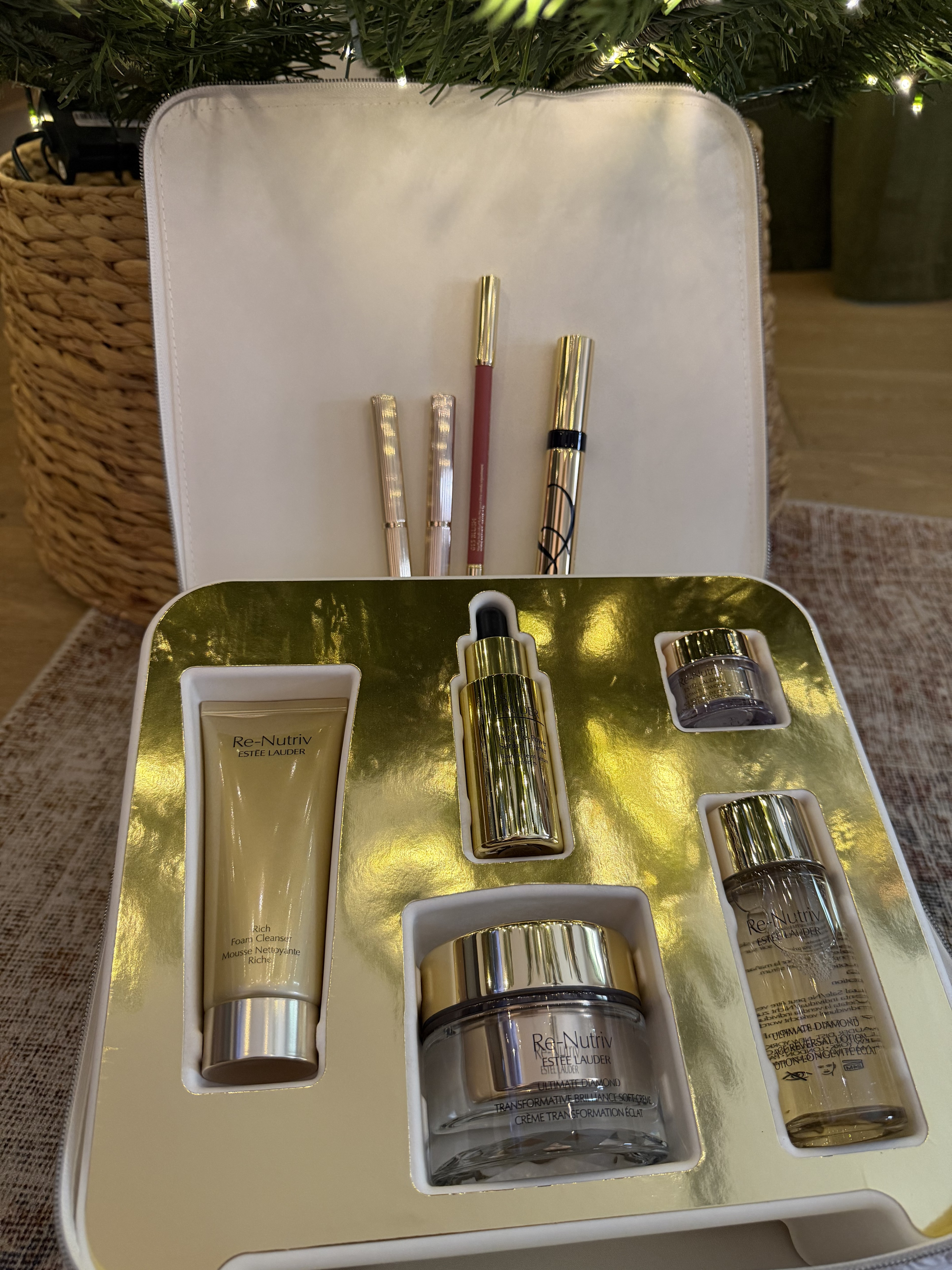 With beauty items (eye liner not pictured)