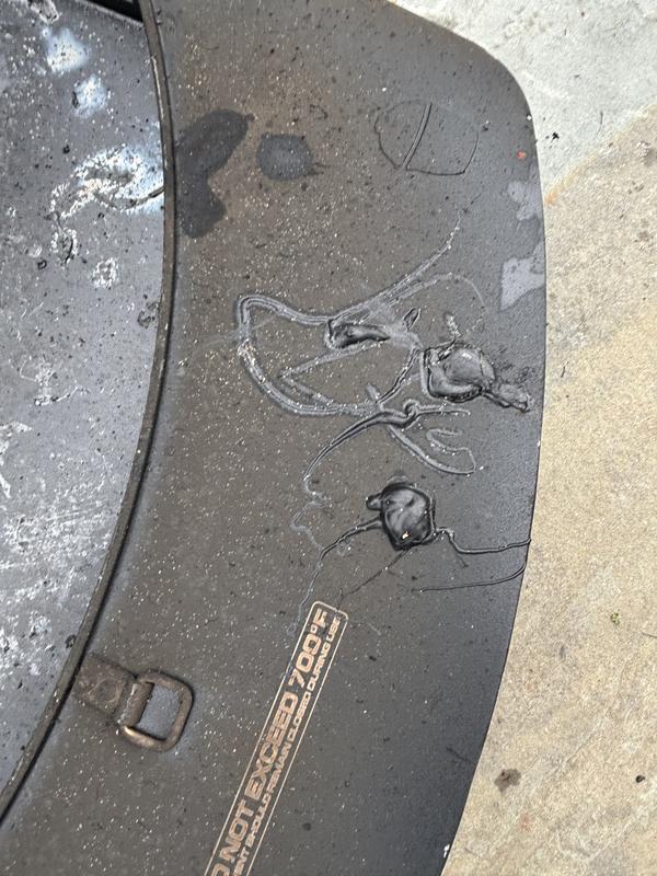 Melted handle, ruined liner, melted handle on dojoe