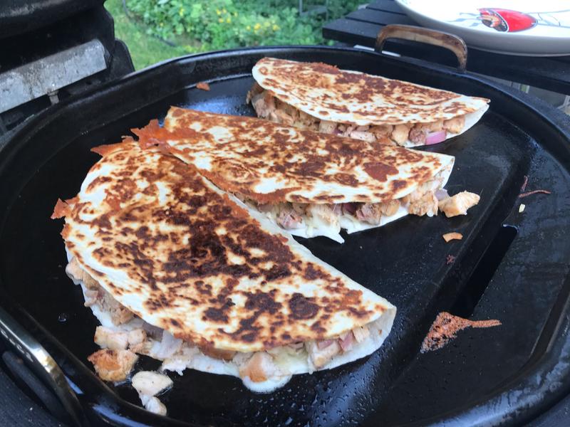 Big quesadillas on the Kamado Joe Classic 2