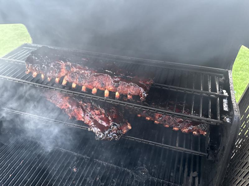 Ribs Smoked right on the 1050