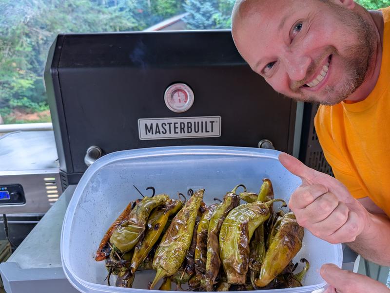 Roasting hatch chilies