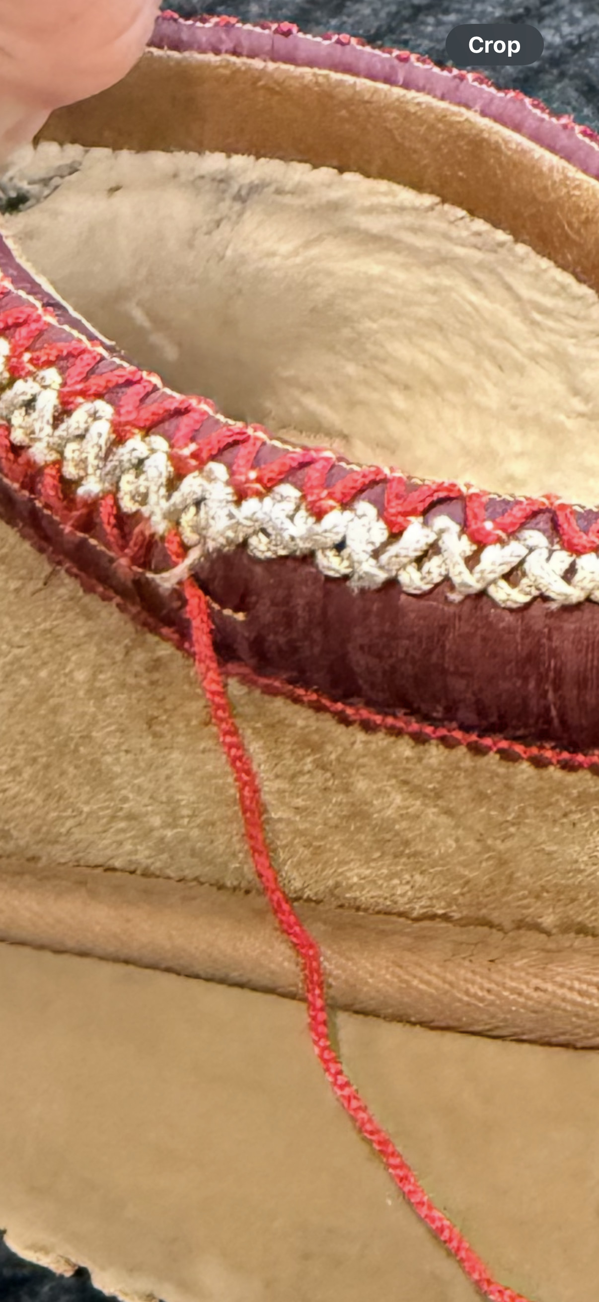 Start of where the "thread" or "yarn" started to come undone.