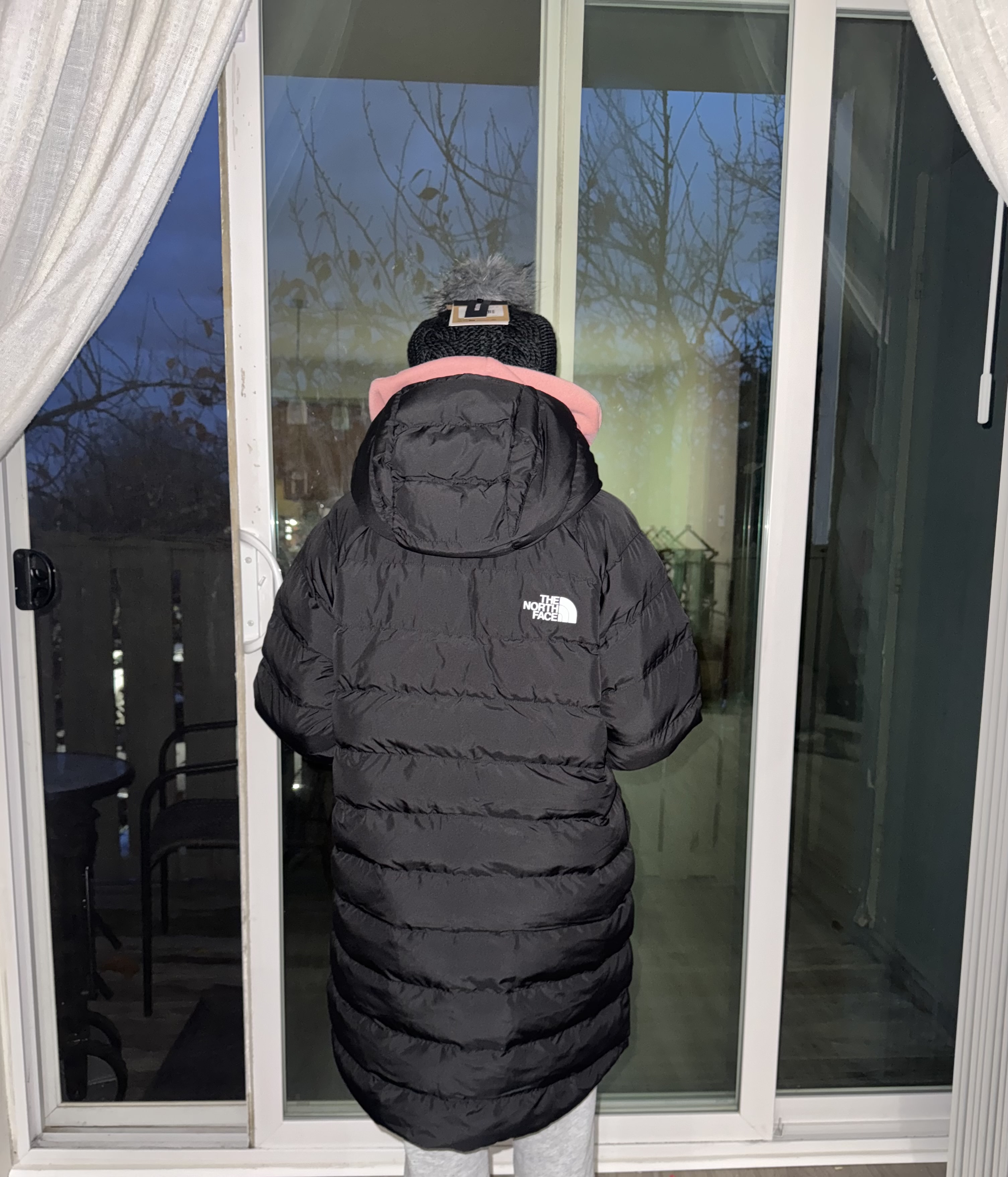 Keeps her legs warm too!