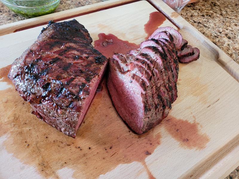 Smoked Tri tip, reverse seared over the fire box with the grill grates provided. Best steak ever!!