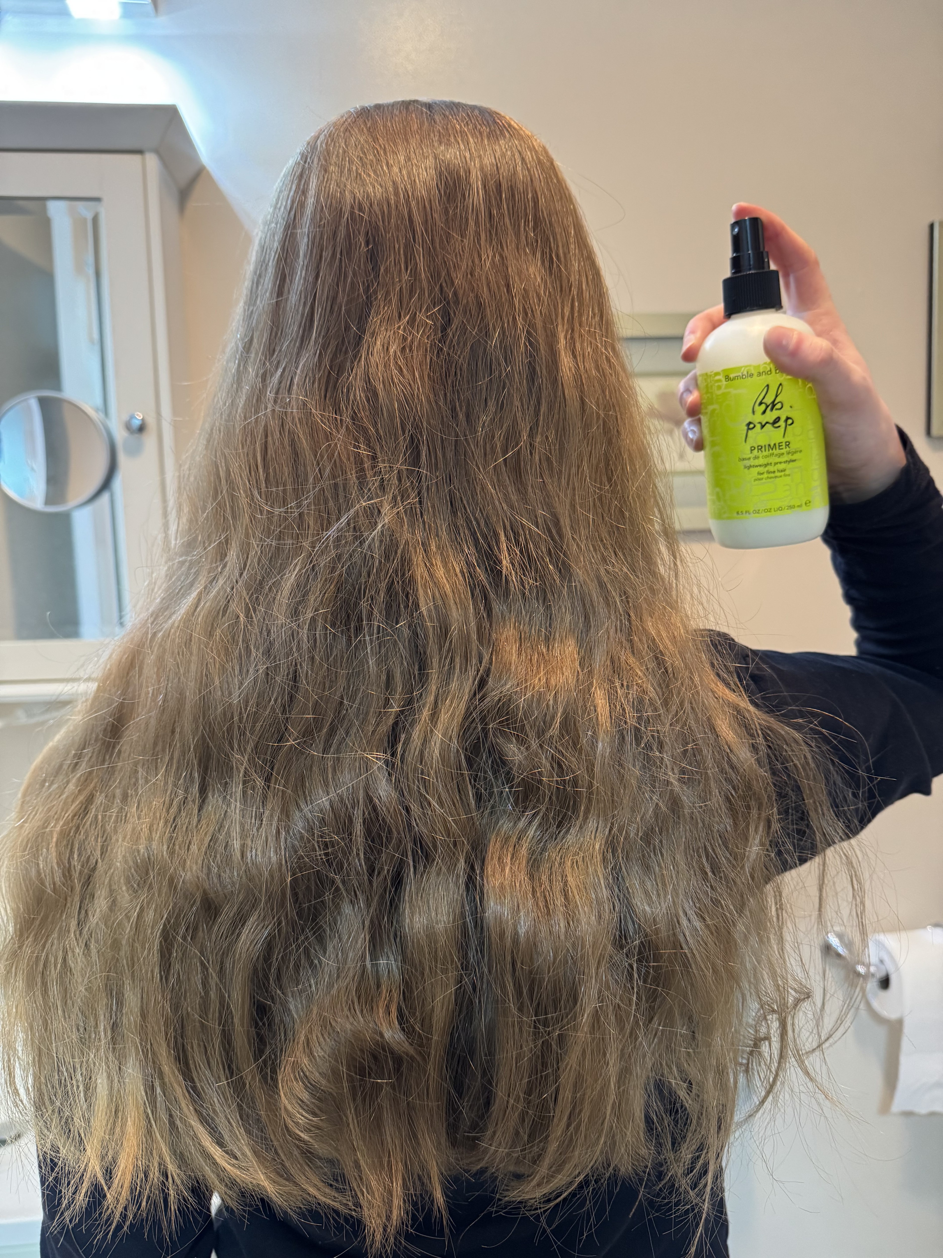 My hair after using the detangling spray