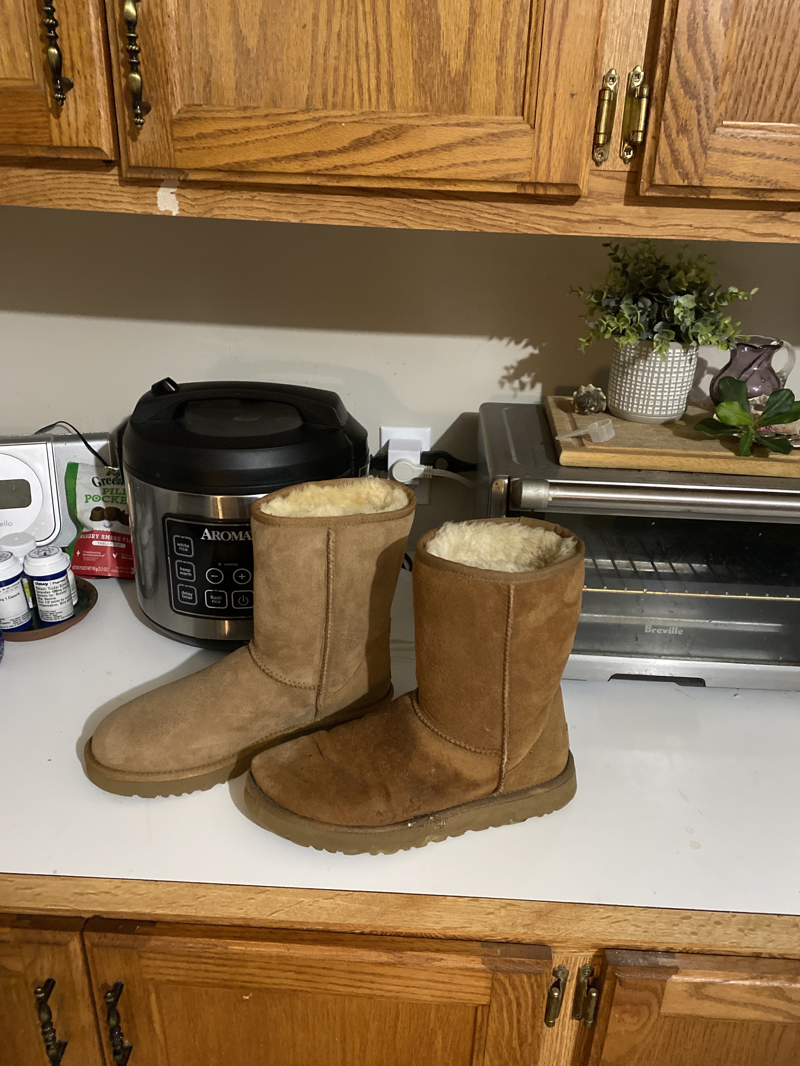 See the difference? This is not chestnut.  It's sand on the left. My old chestnut boot next to it.