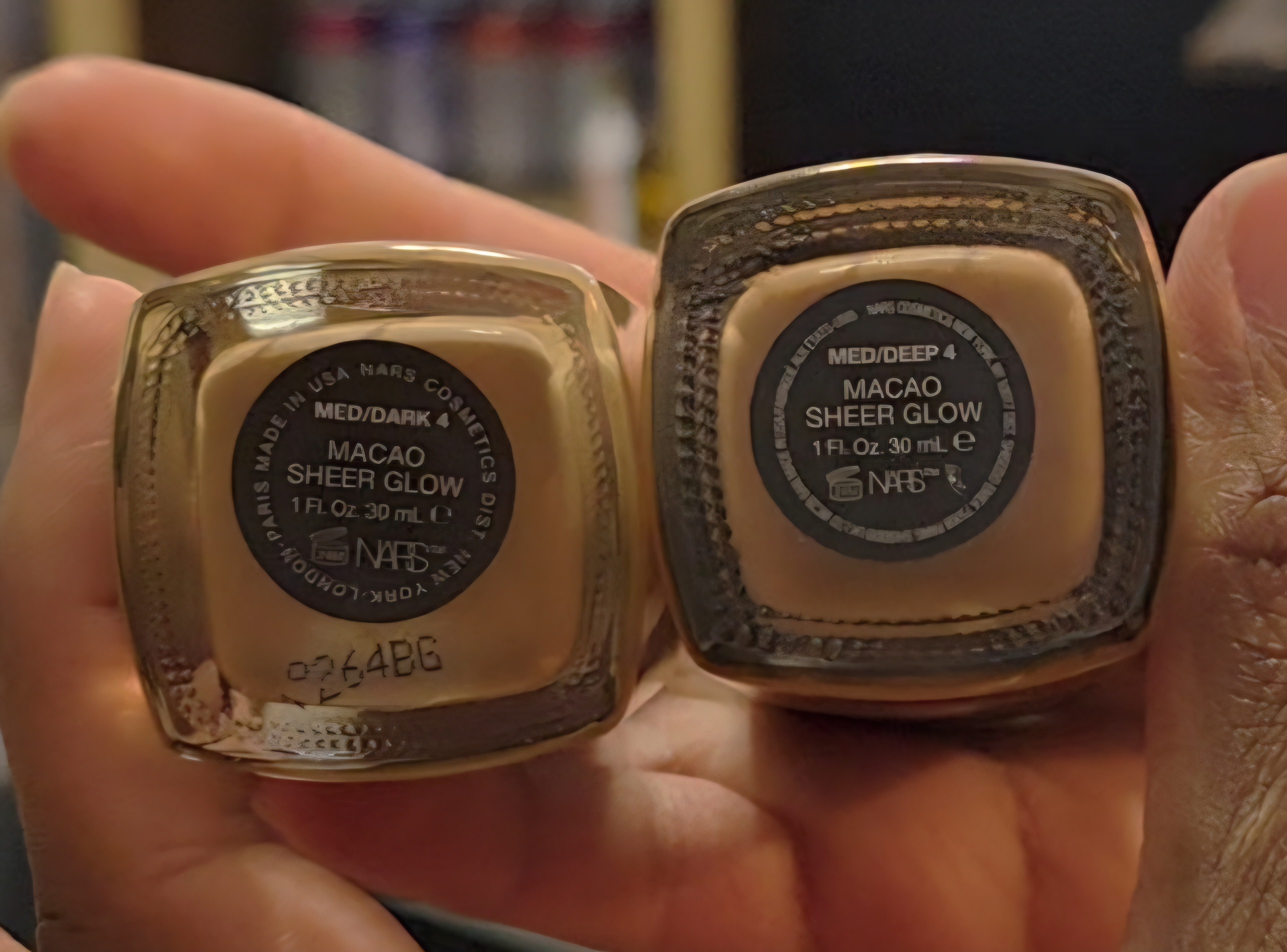 Left is my original, Right is weird new off shade.