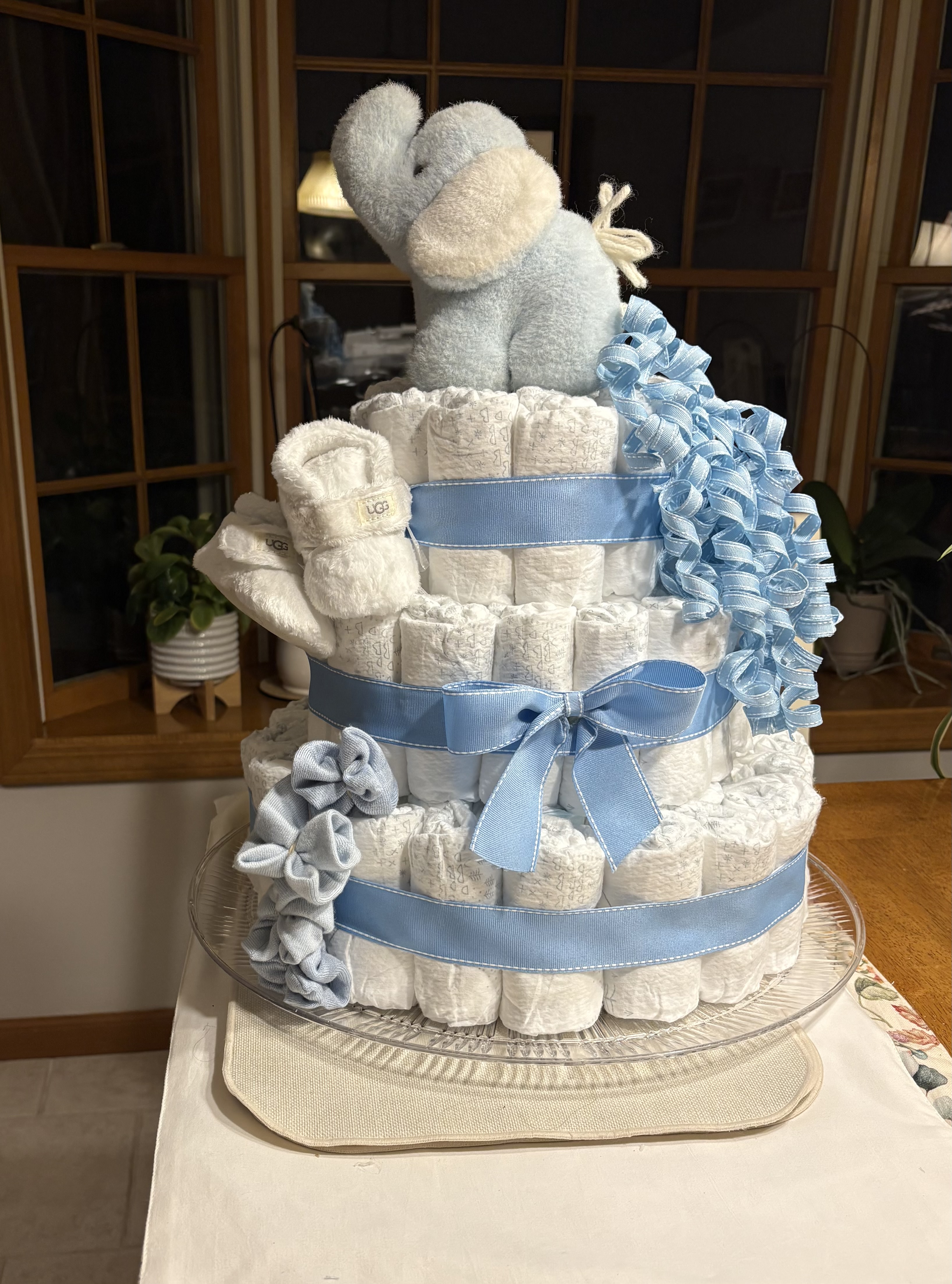 My masterpiece was a big hit at the baby shower. Everyone loved the booties.