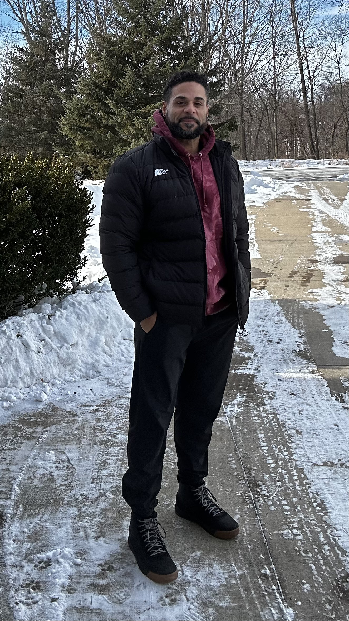 Unphased by the winter weather in my Aconcagua 3 Jacket