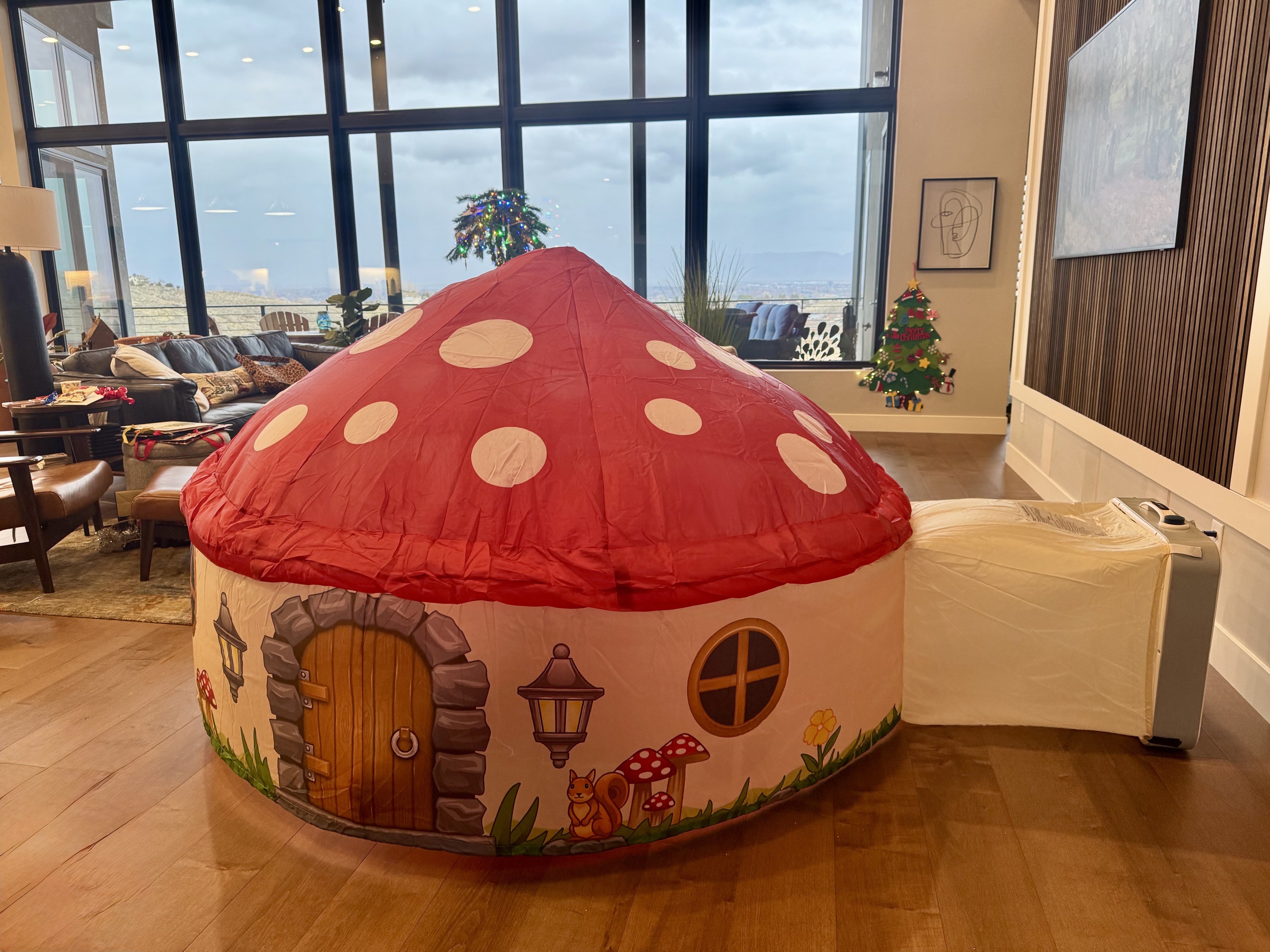 Christmas in a mushroom house