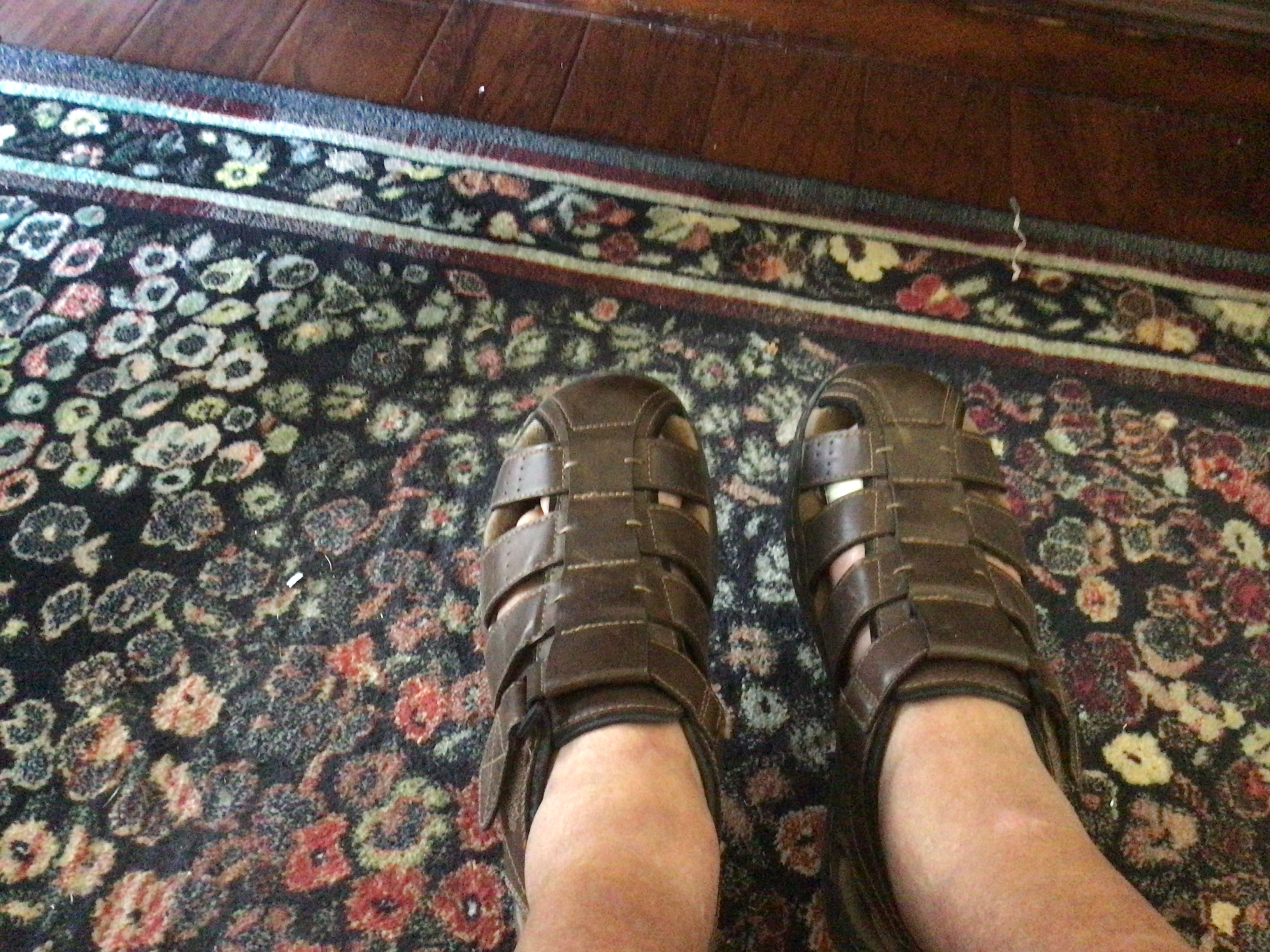 Me lounging around the house in my sandals.