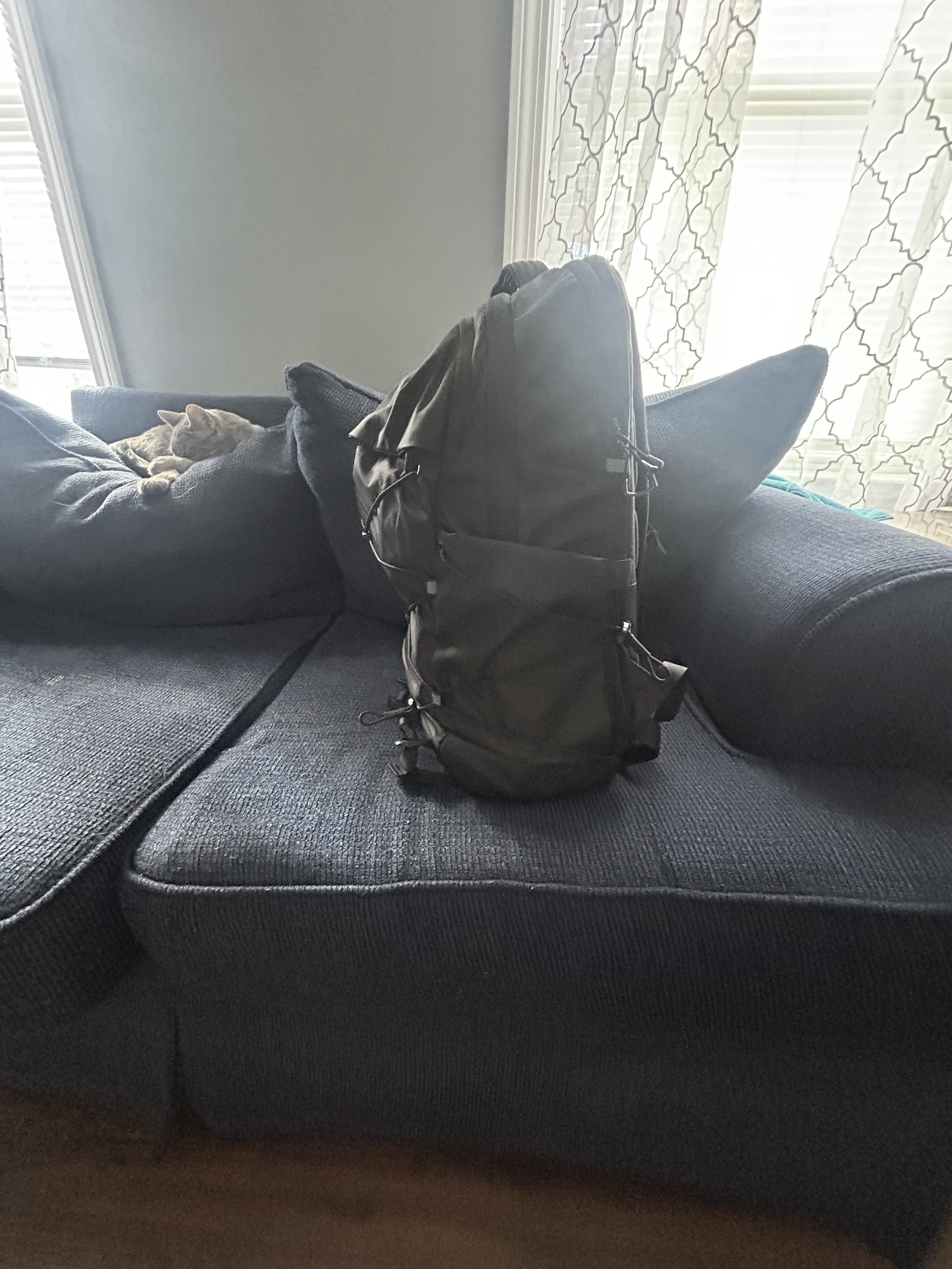 Side view, top side sticks out more.