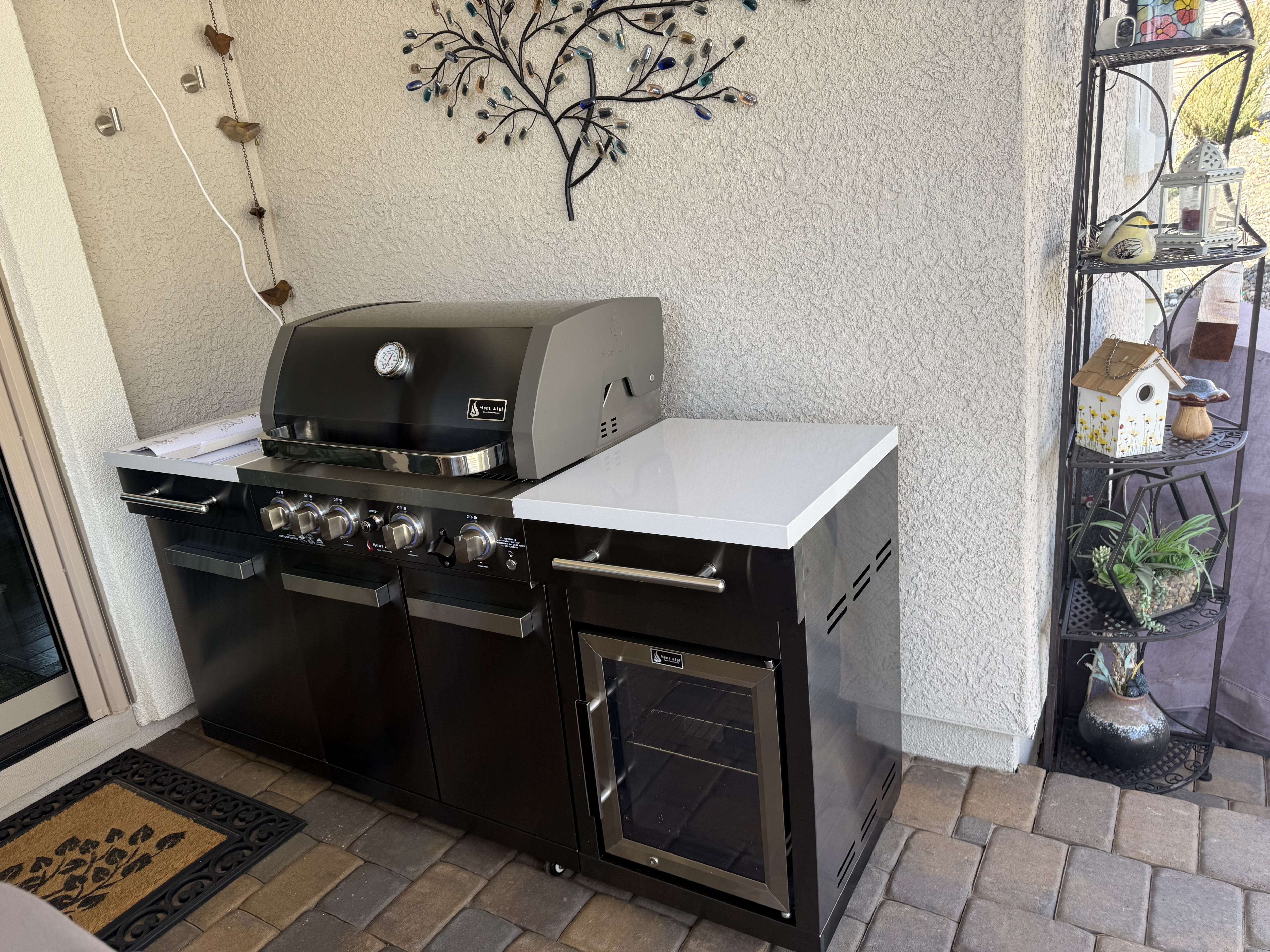 3 piece bbq with refrigerator