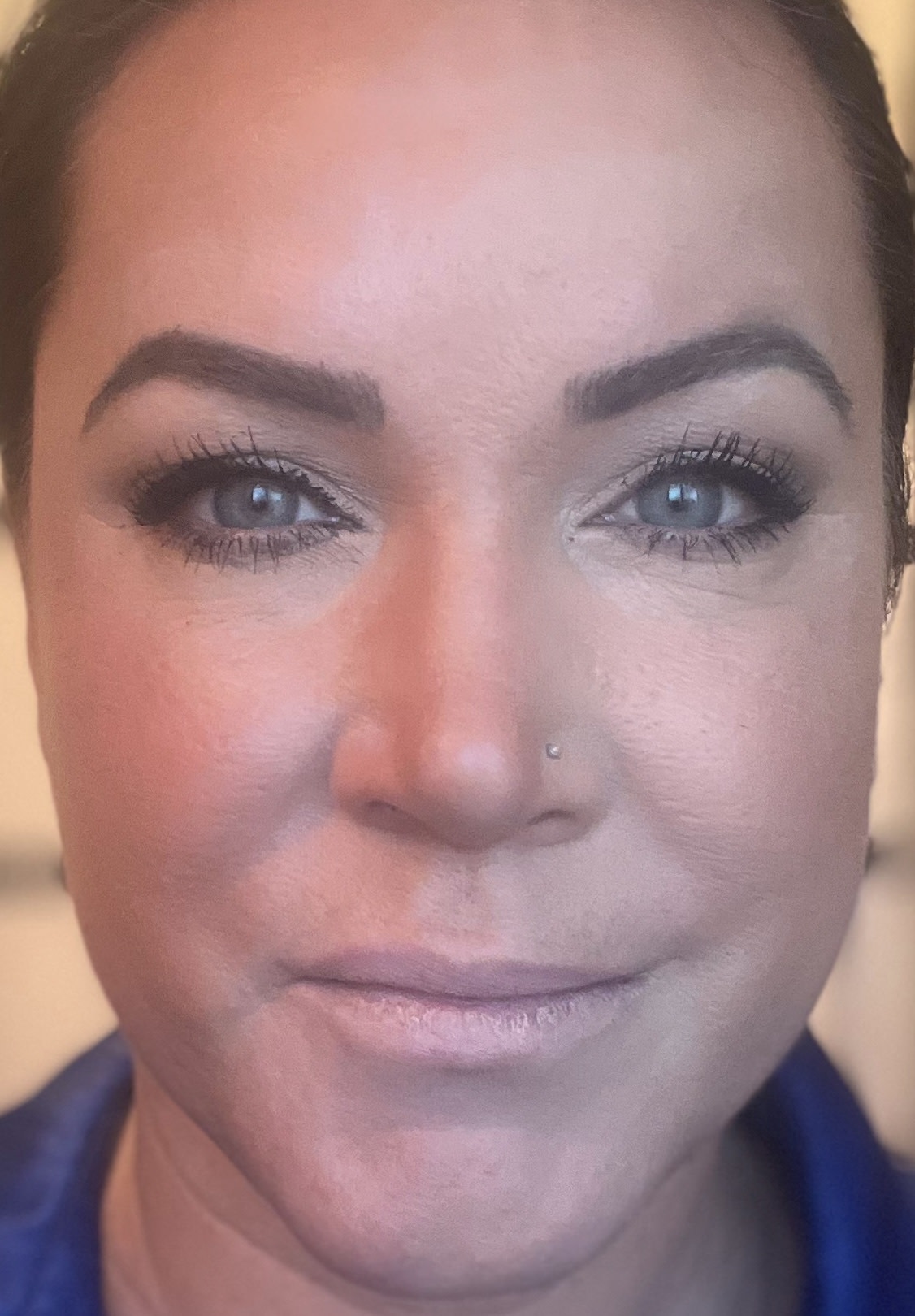 right side with foundation, clearly neutralizes redness