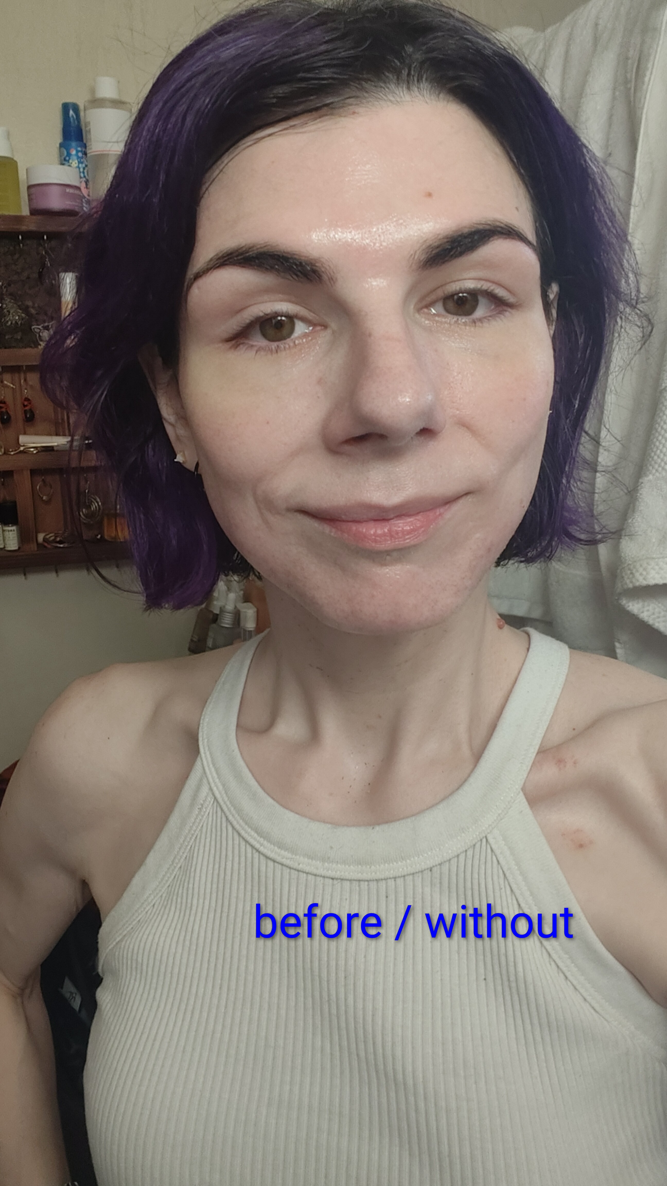 before / without