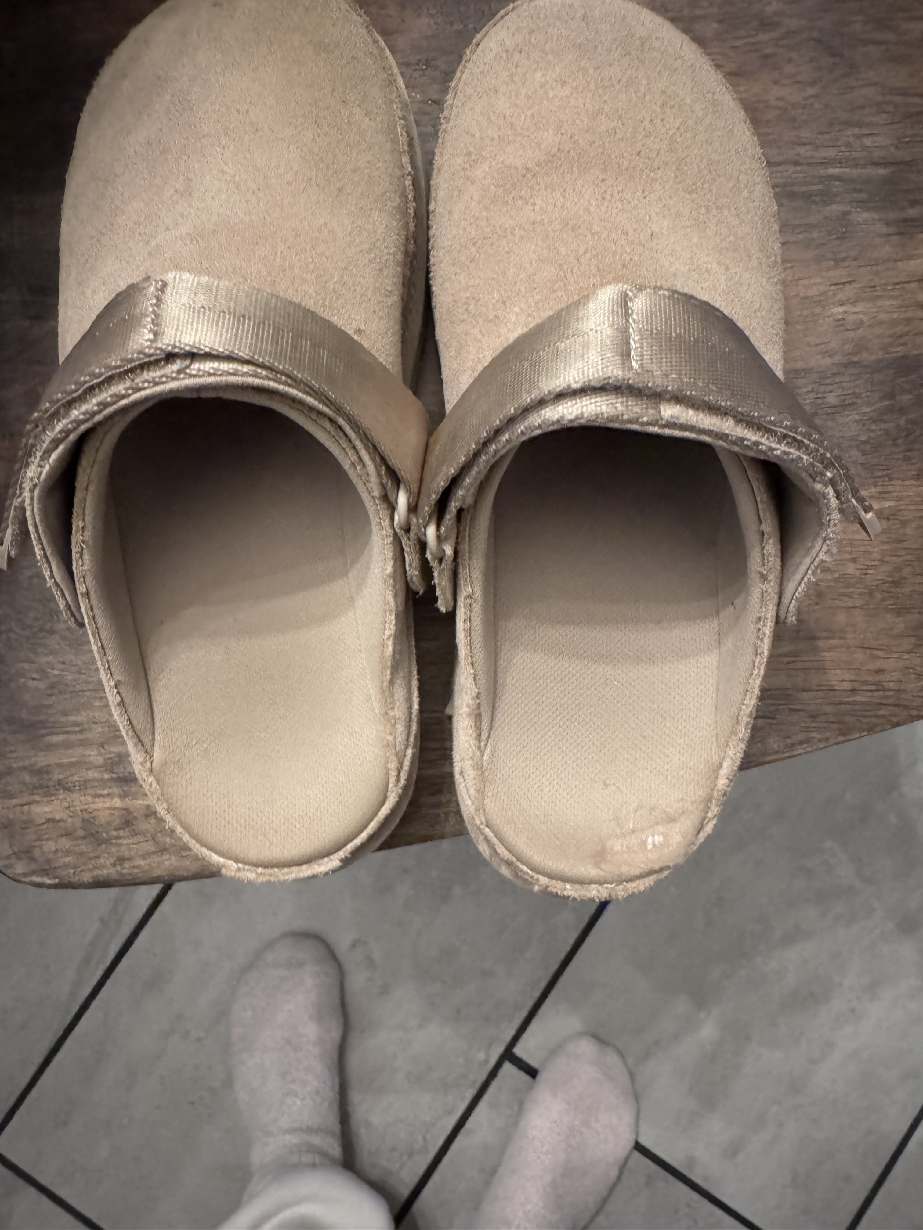 Hole in right heel