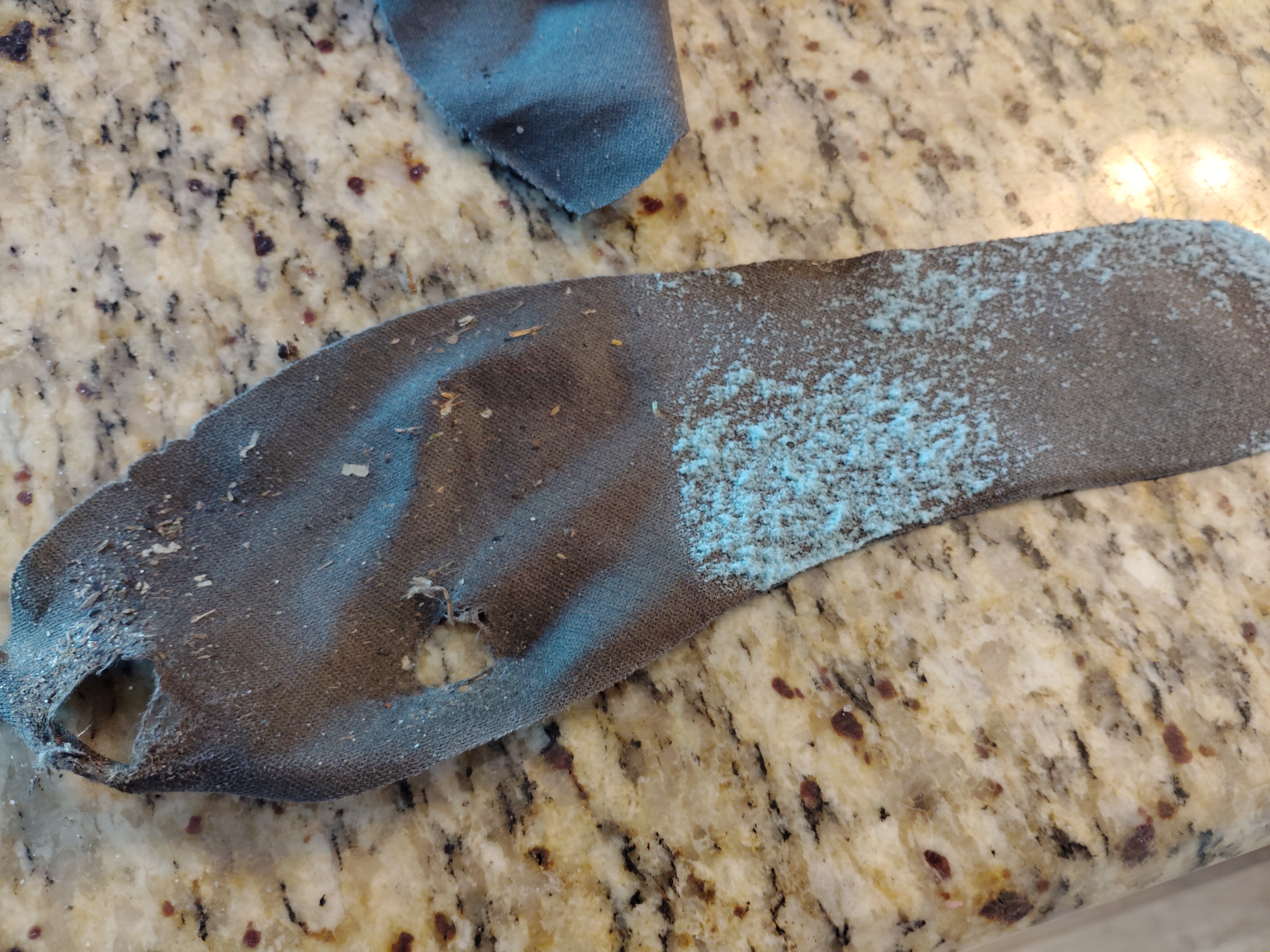 Inner liner got holes on both feet.