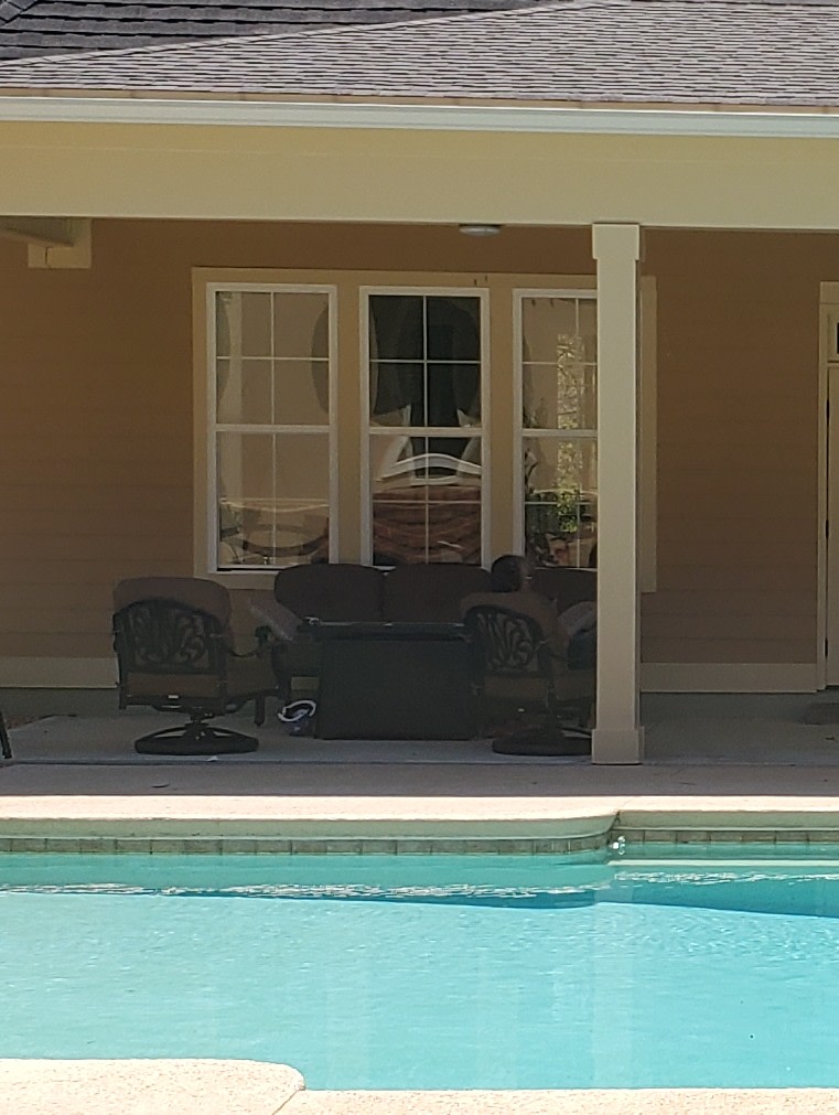 Chat set from across the pool