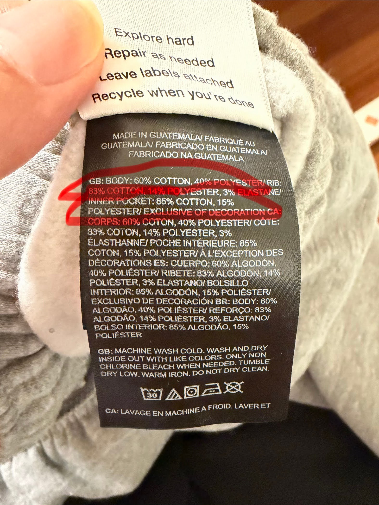 product label