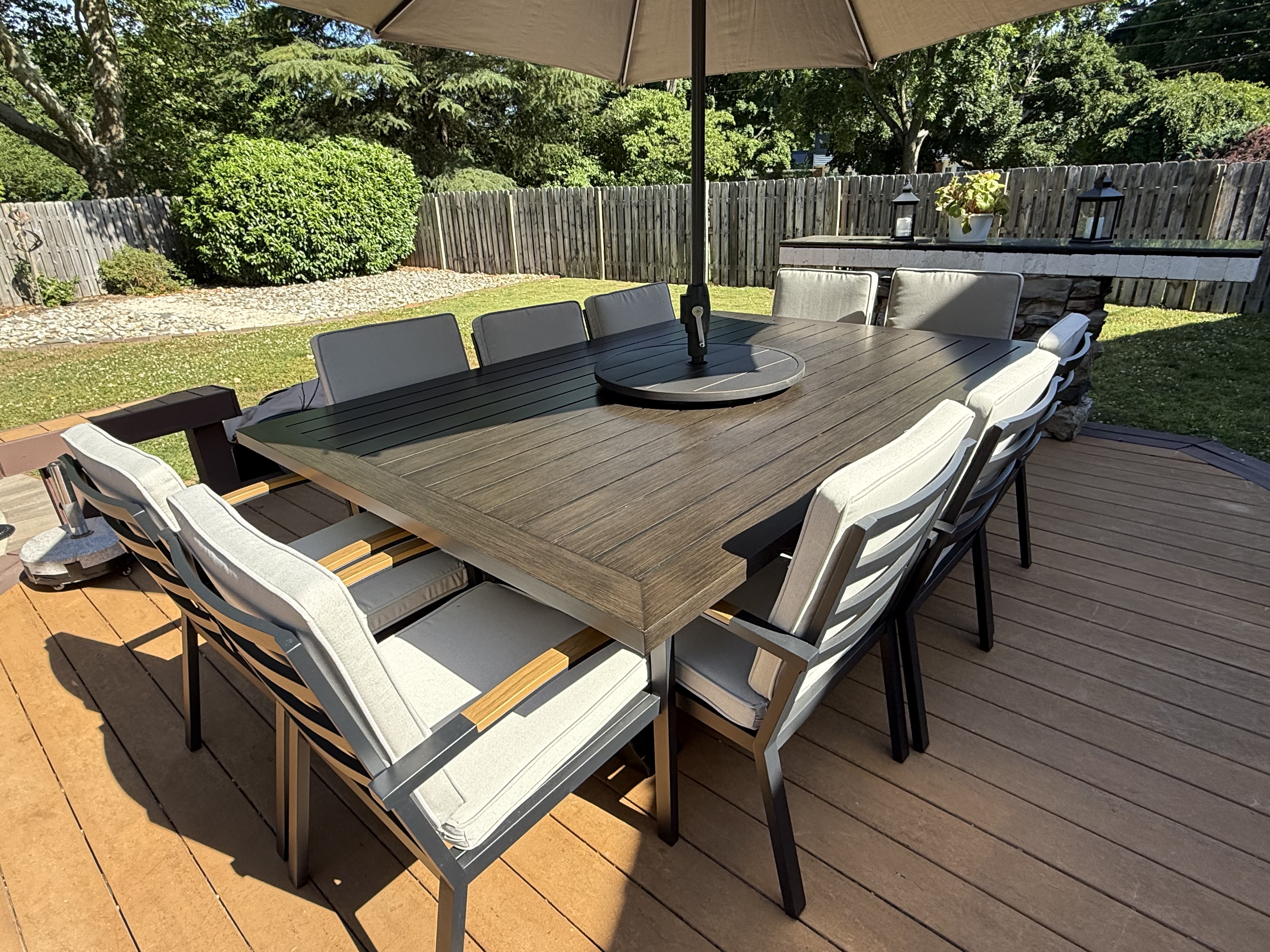 Brooklyn 88 X 59 Rectangular Aluminum Dining Table in Multi Brown