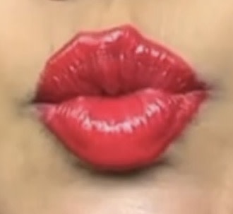 Over Ruby Woo lipstick