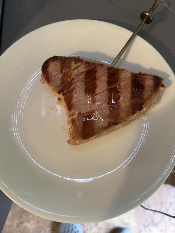 Tuna steak nicely cooked