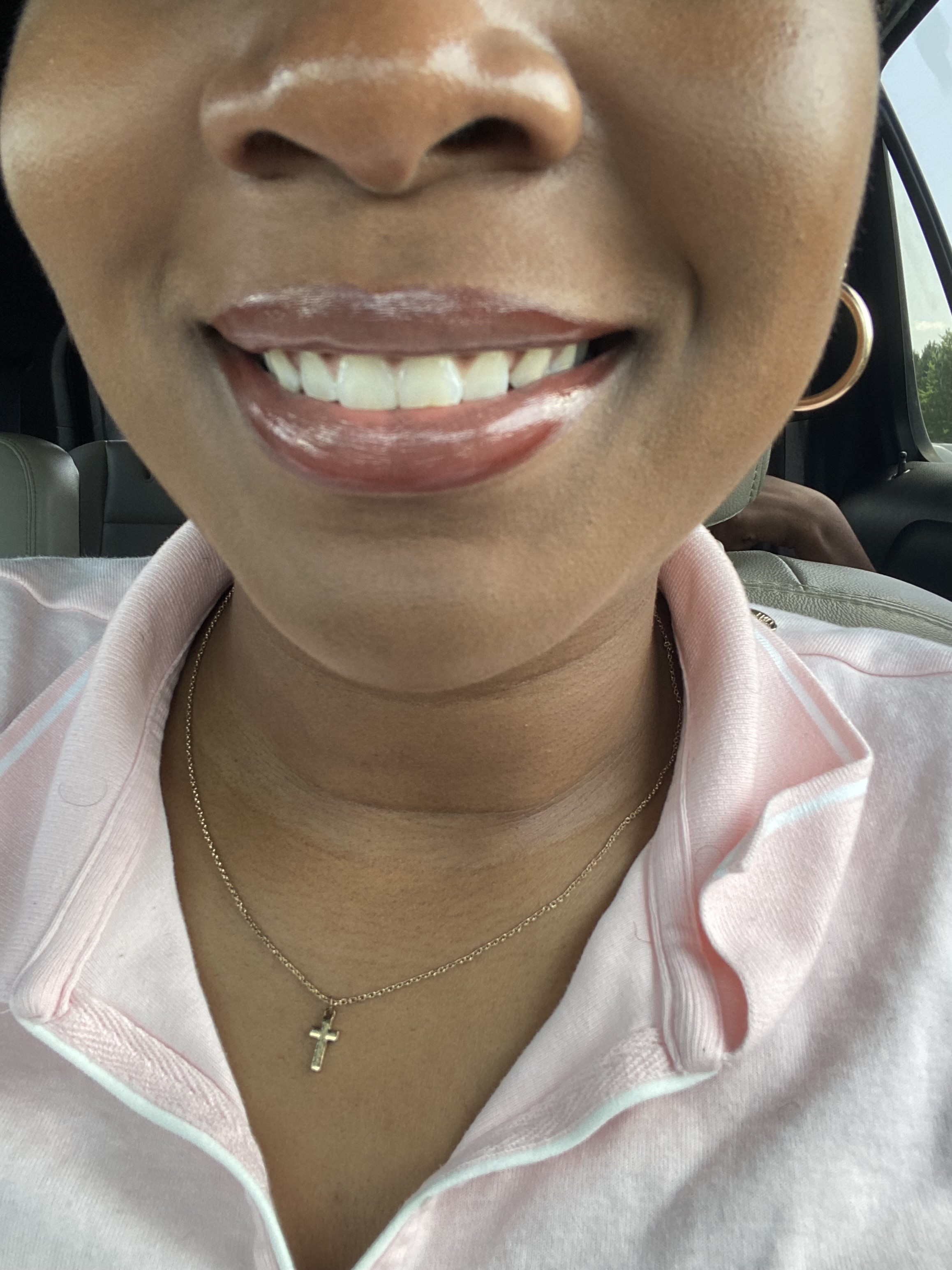 With lipgloss