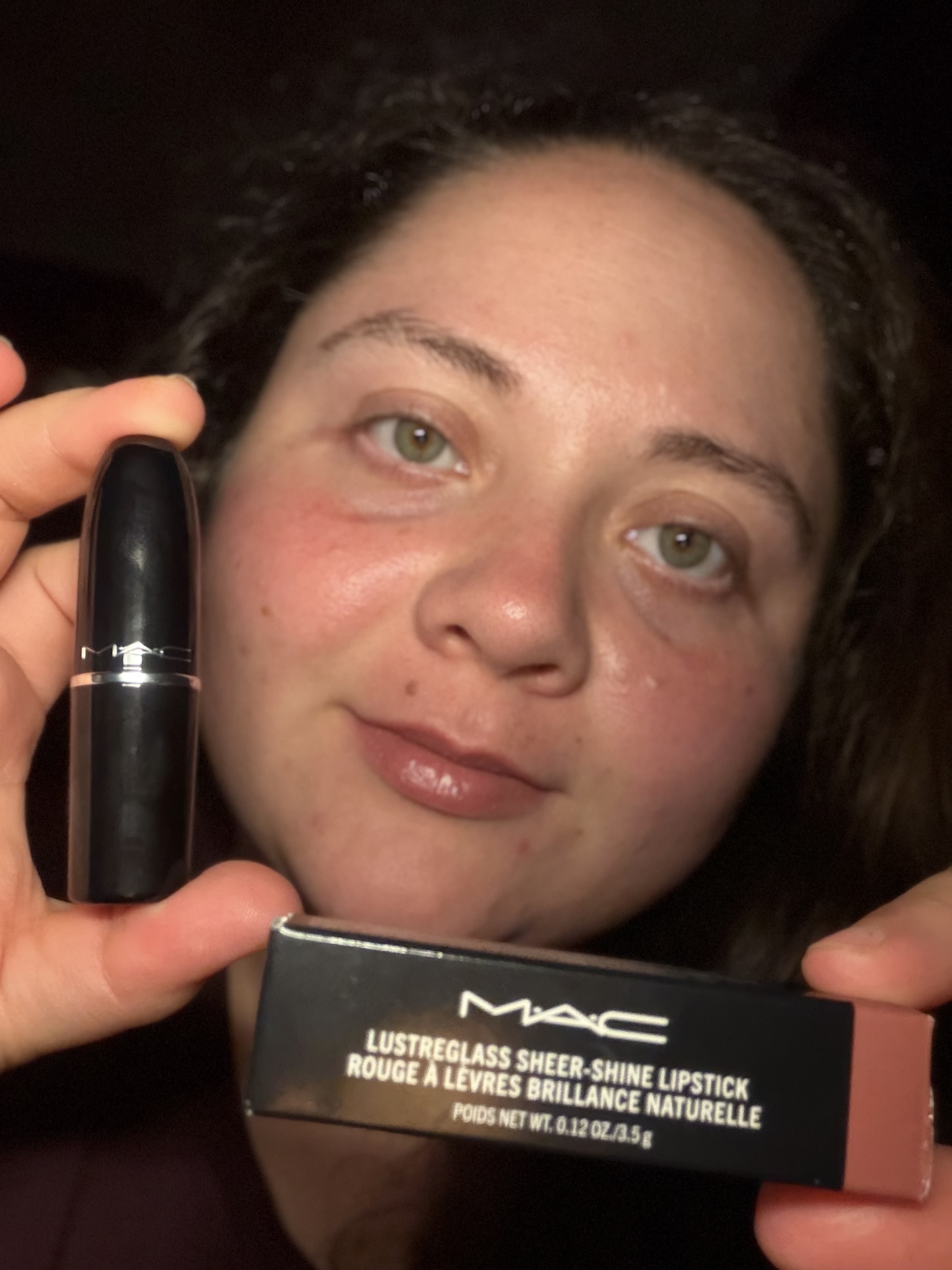 Wearing the sheer lipstick